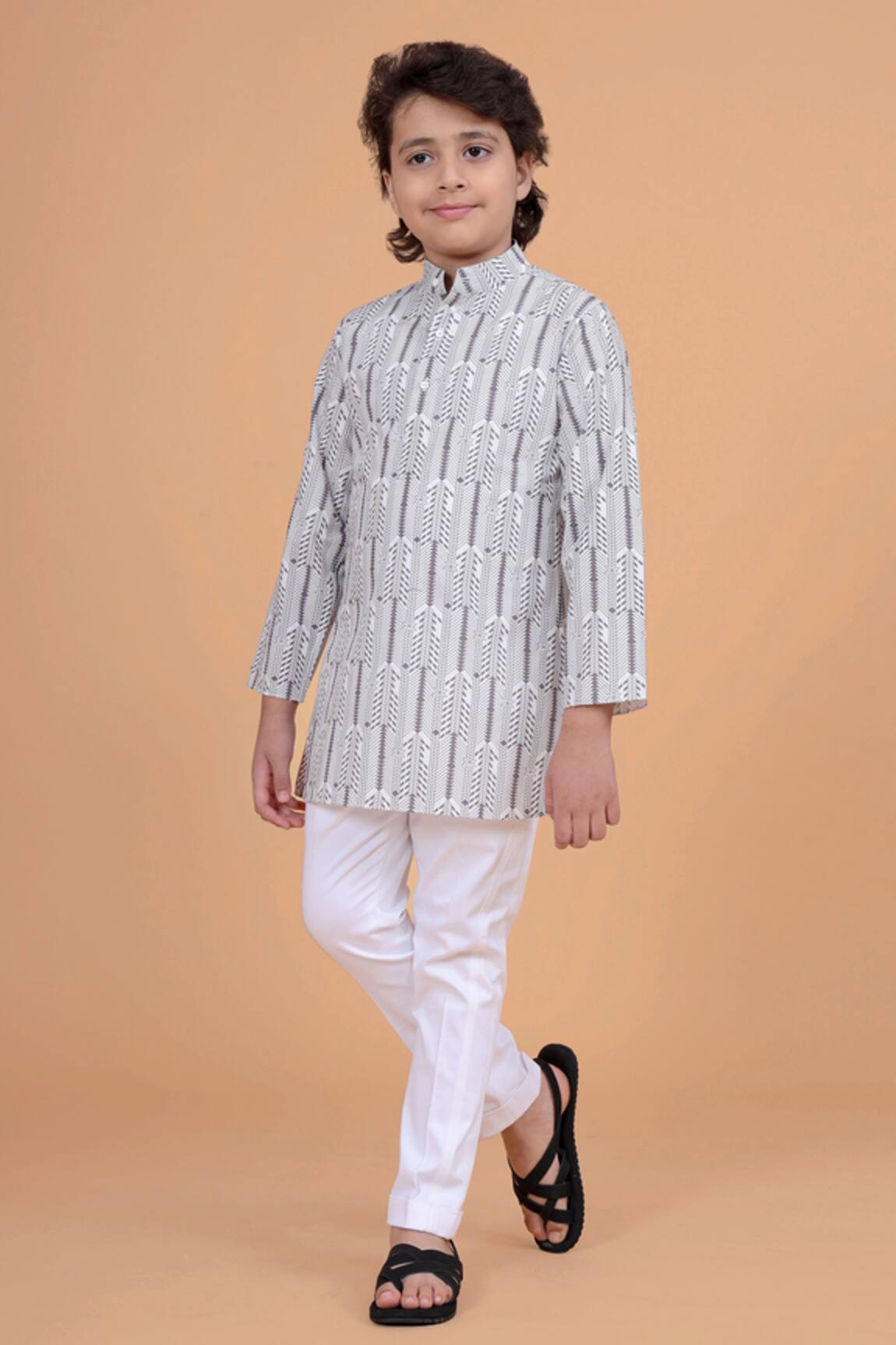 Raghavendra Rathore Blue Cotton Printed Kurta 