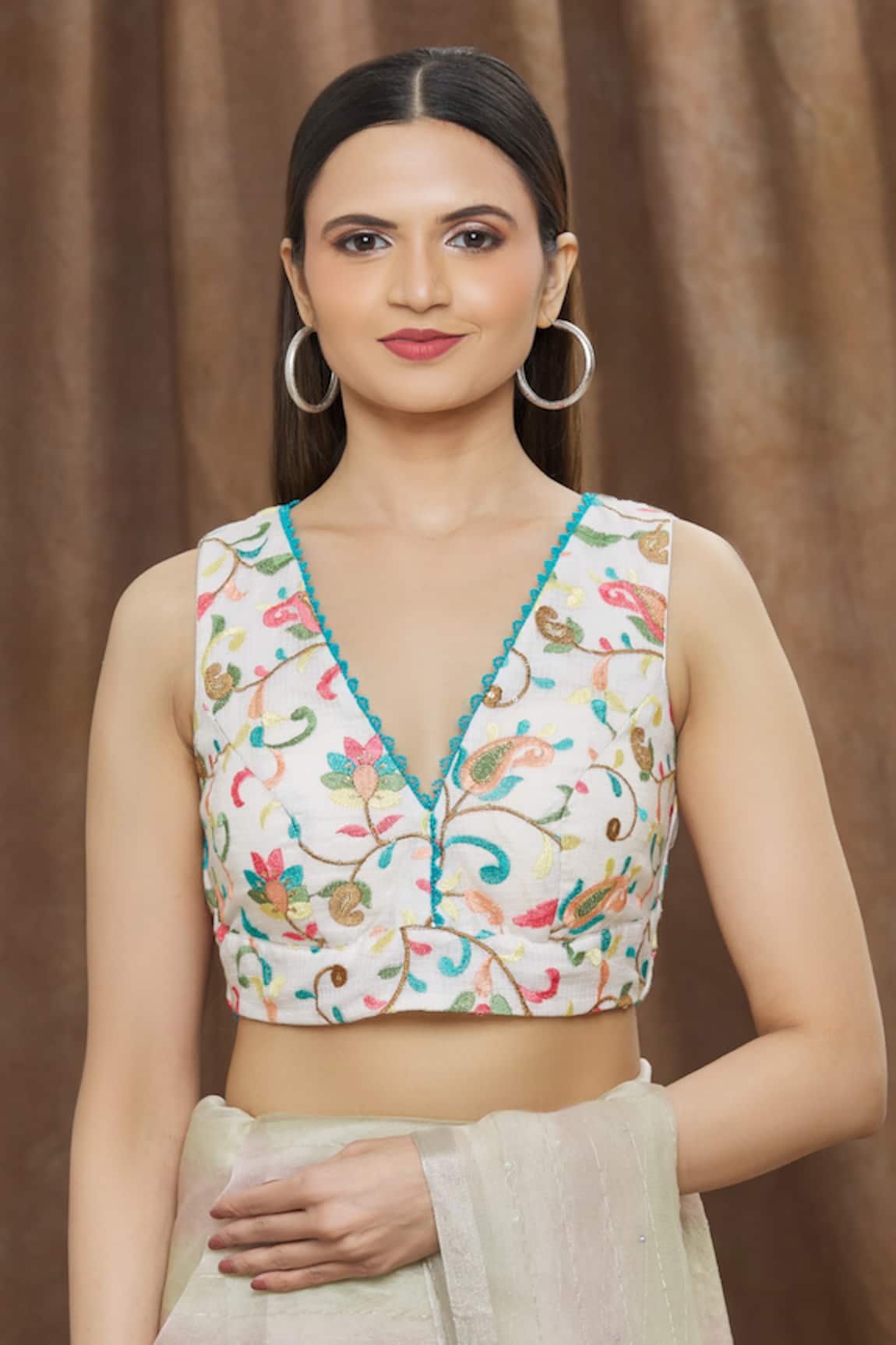 Khwaab by Sanjana Lakhani Embroidered Sleeveless Blouse