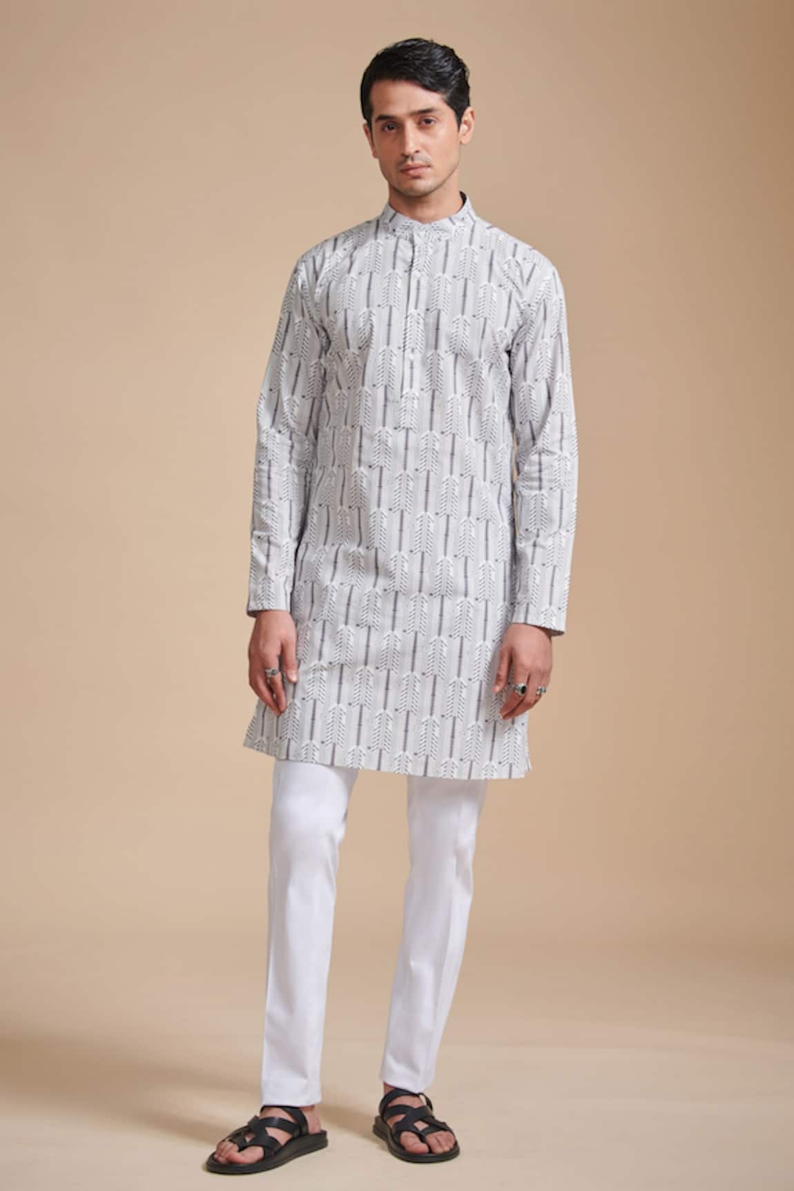 Raghavendra Rathore Blue Printed Kurta Set 