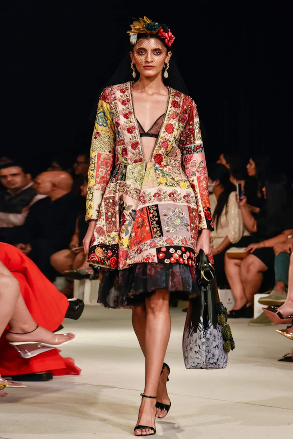 Varun Bahl Upcycled Patchwork Jacket & Skirt Set 