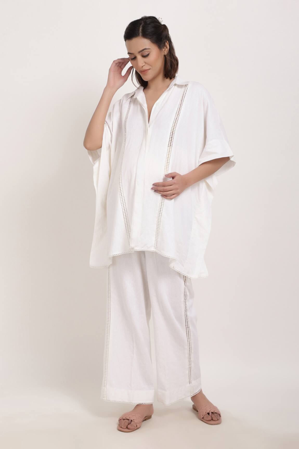 Ranng Label Linen Tunic & Palazzo Set 