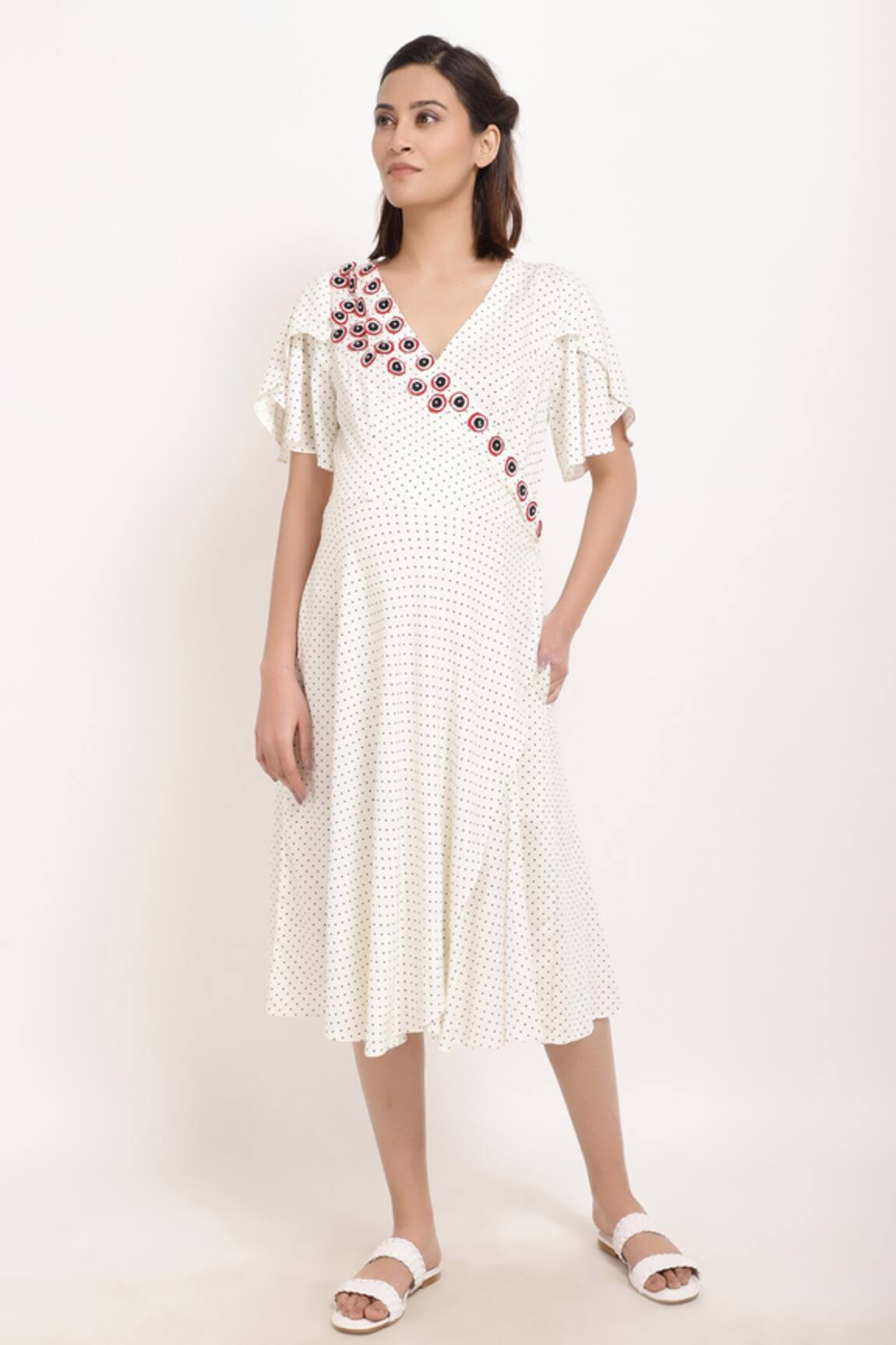 Ranng Label Polka Dot Wrap Dress 