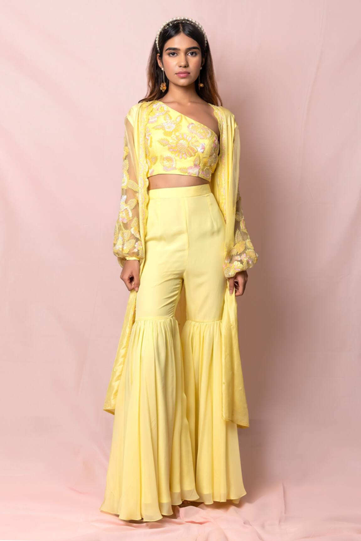 Pinup By Astha Embroidered Jacket & Sharara Set