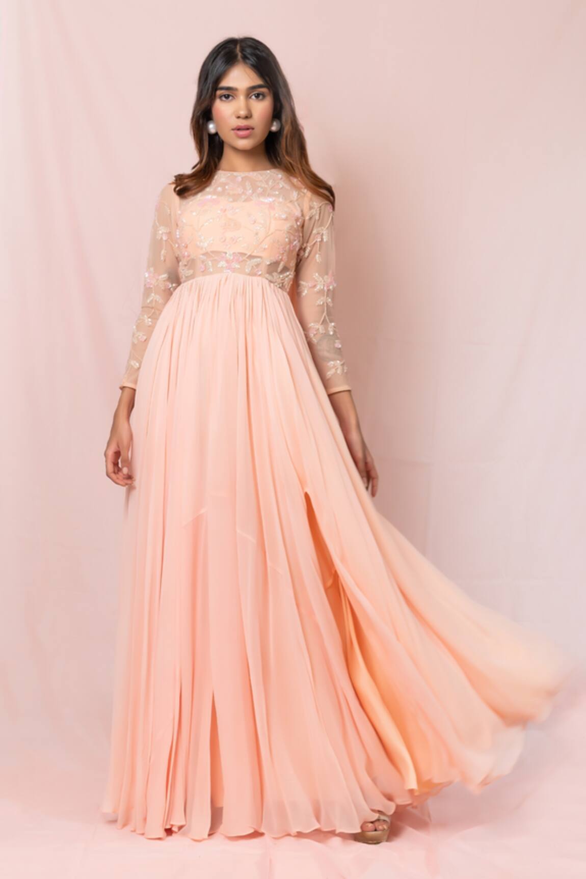 Pinup By Astha Floral Embroidered Gown