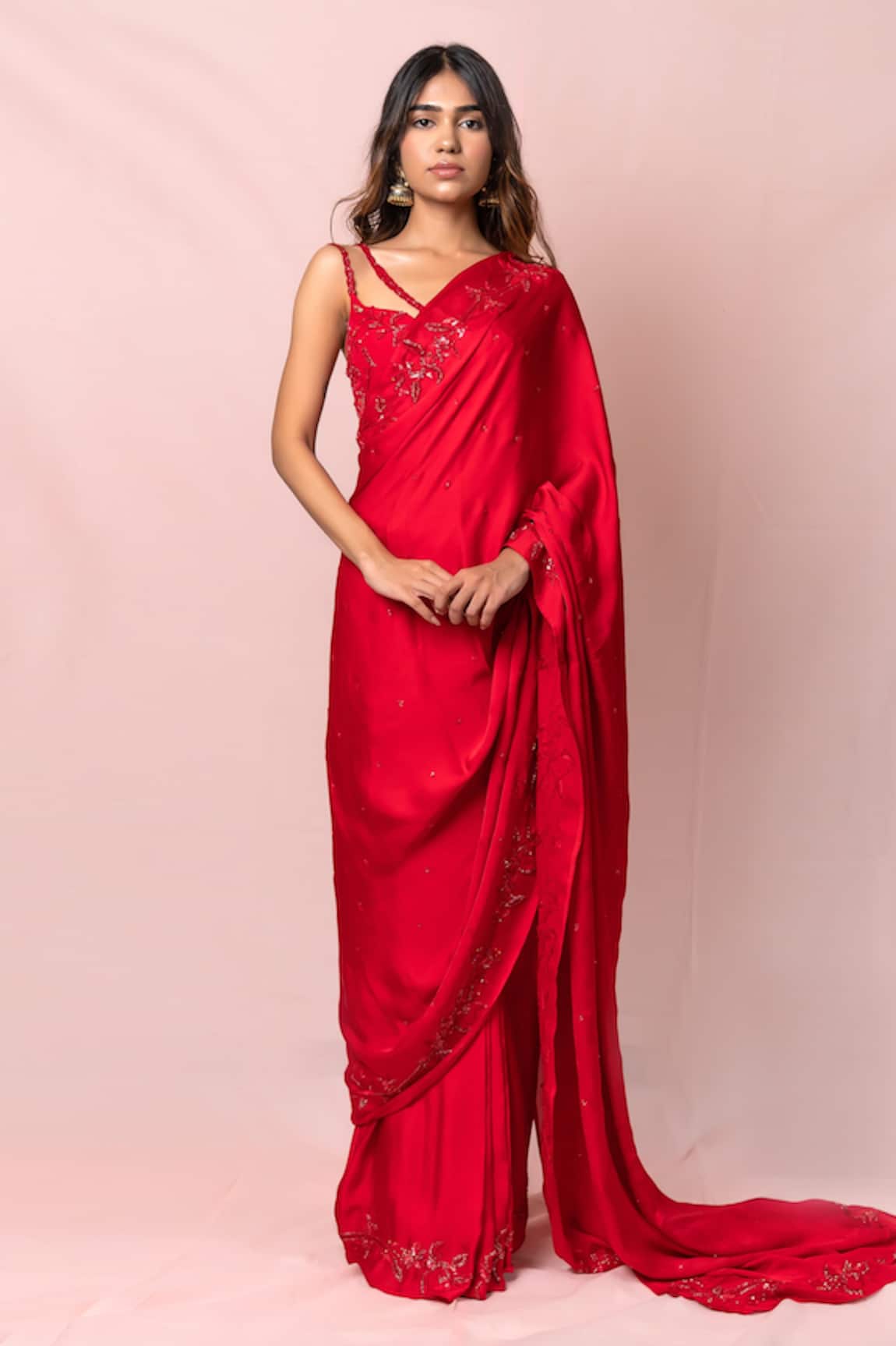 Pinup By Astha Satin Georgette Saree With Blouse