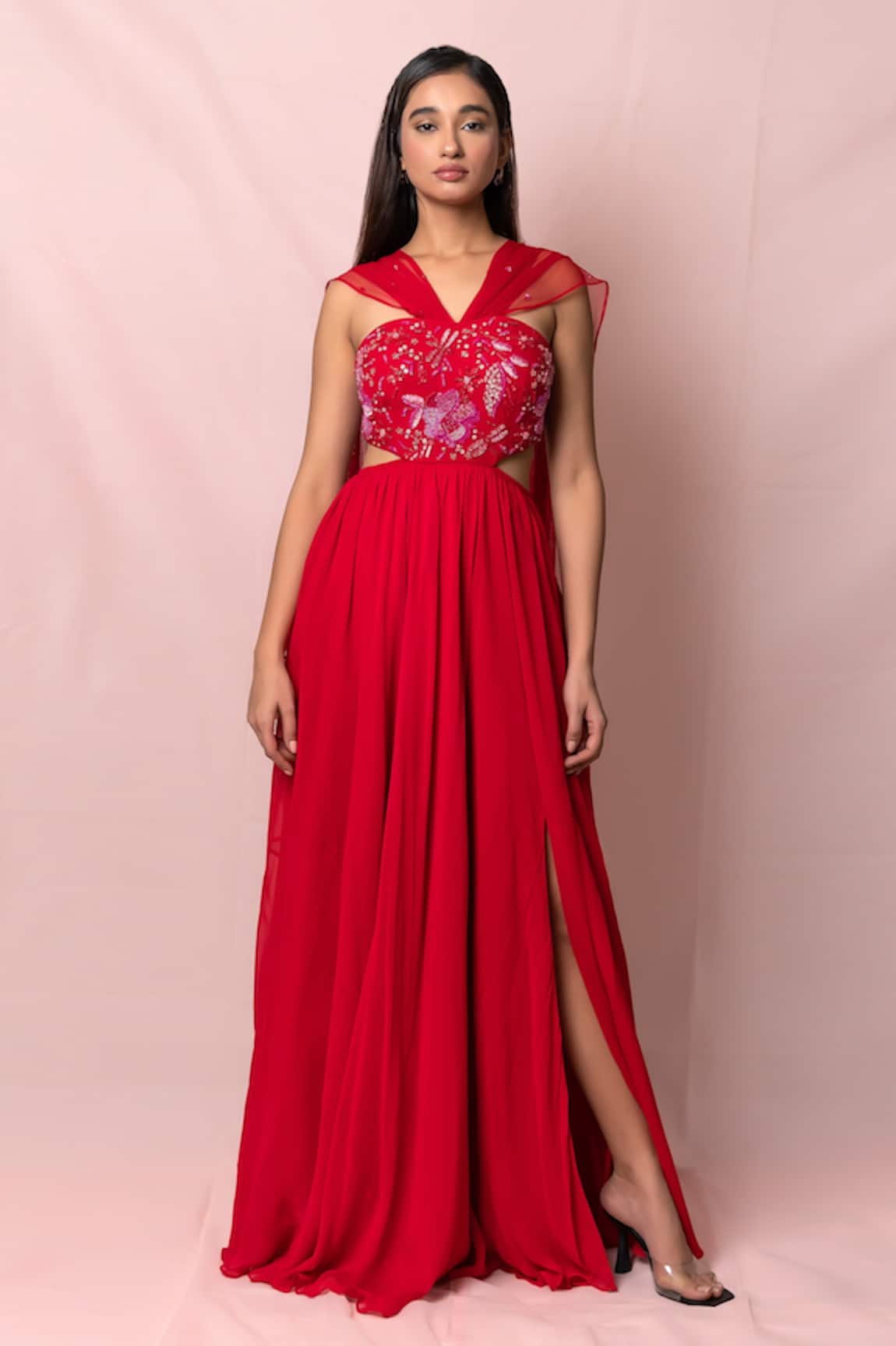 Pinup By Astha Sequin Embroidered Gown
