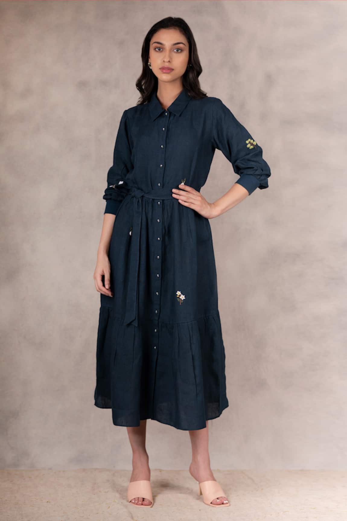 Arcvsh By Pallavi Singh Linen Shirt Dress 