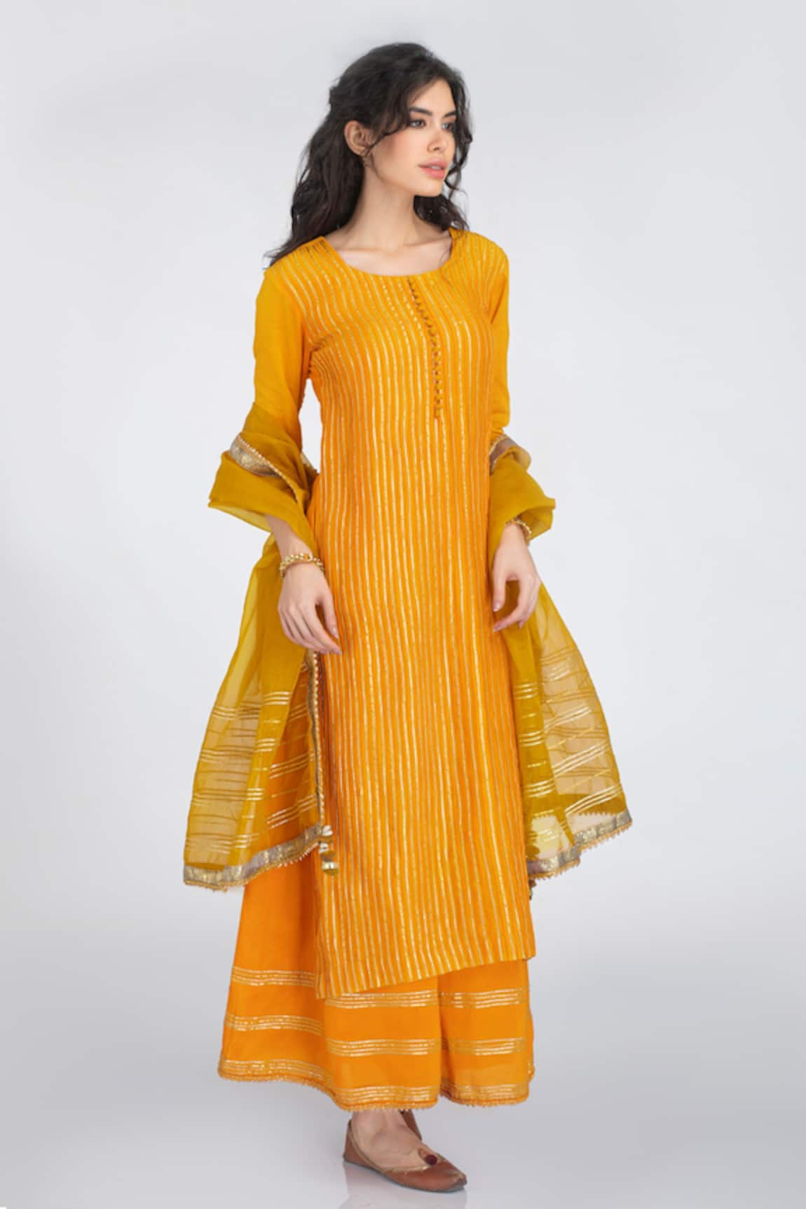 Kalakari by Akanksha Silk Chanderi Kurta Palazzo Set