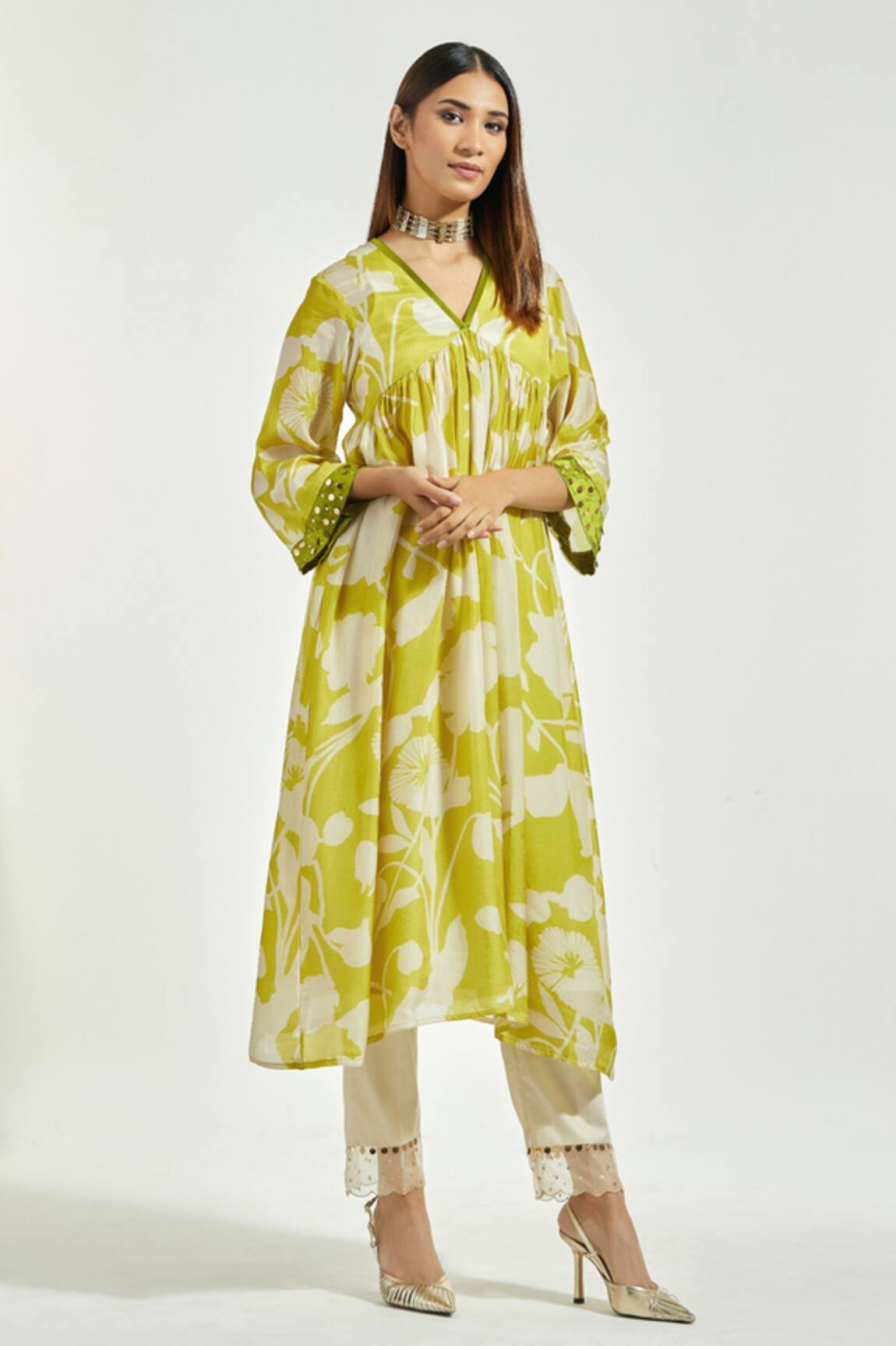 Anantaa by Roohi Cotton Satin Straight Pants