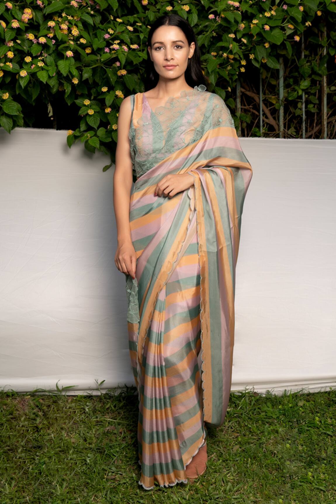 Ayaka Multi Striped Saree Blouse