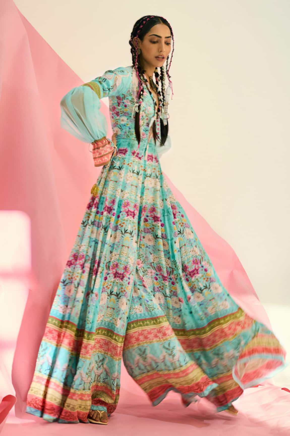 Limerick By Abirr N' Nanki Floral Print Flared Jumpsuit