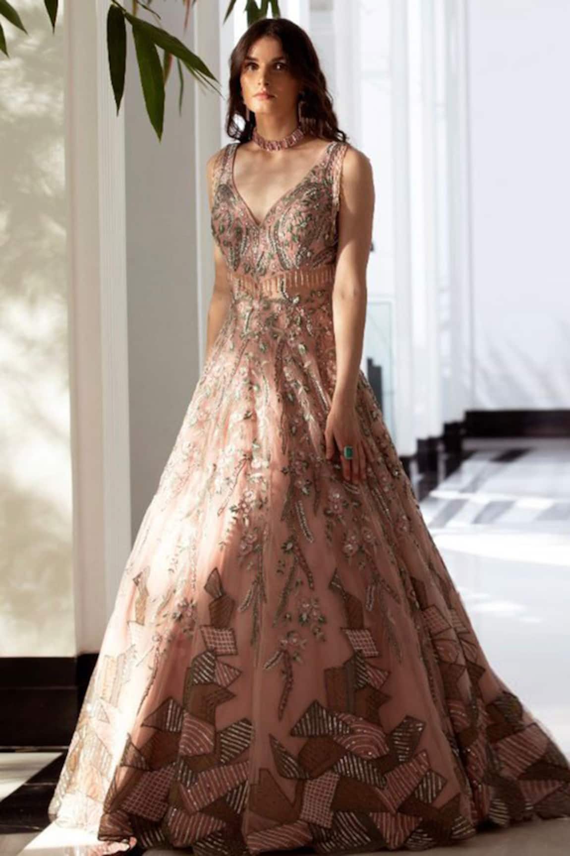 Roqa Floral Embroidered Gown
