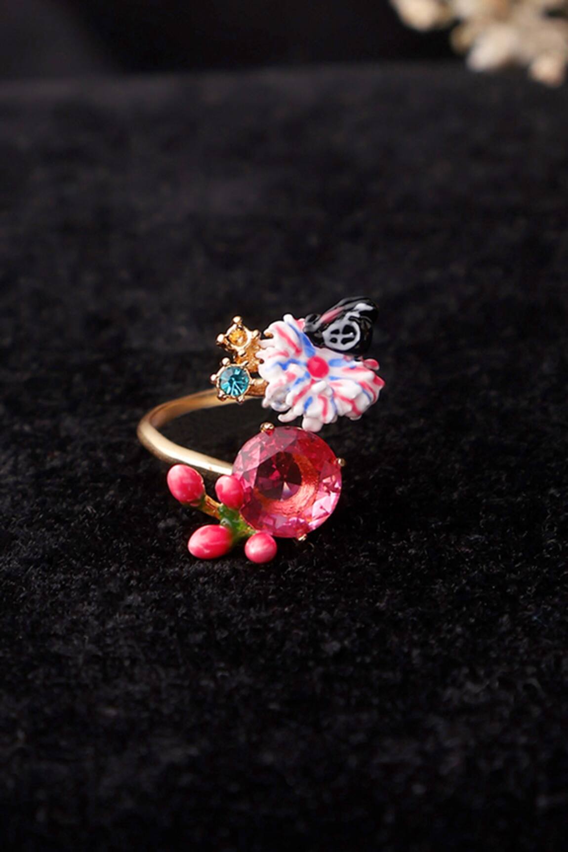 Brashbug Floral Hand Painted Ring