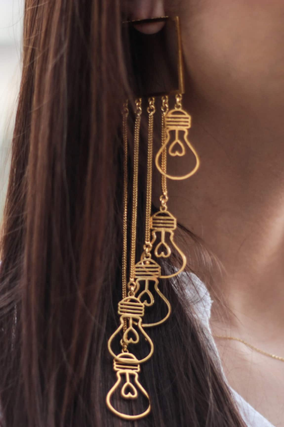 Aditi Bhatt Brass Bulb Dangler Earrings