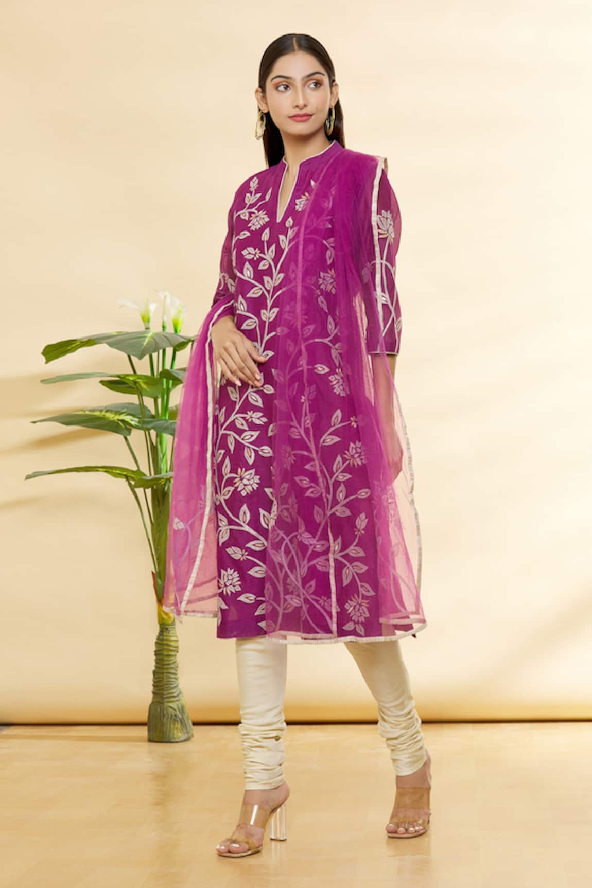 Rohini Bedi Chanderi Embroidered Kurta Set