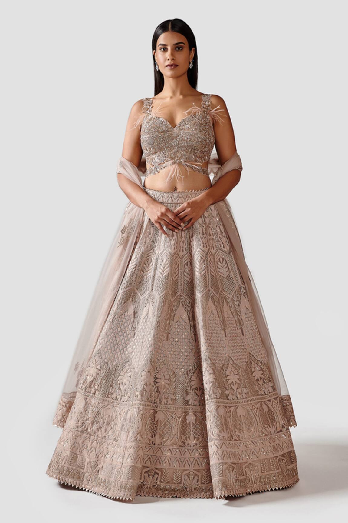 Swati Narula Mahnaz Hand Embroidered Bridal Lehenga Set 