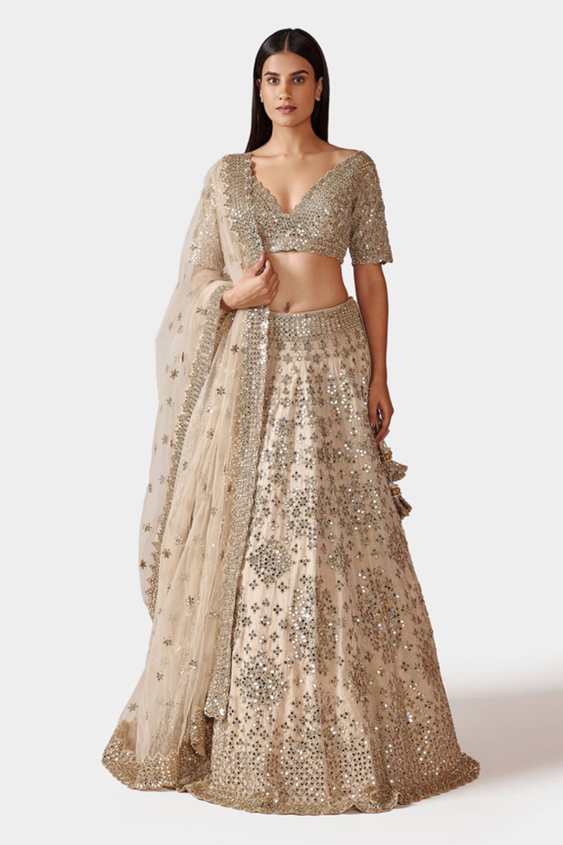 Swati Narula Dina Mirror Embroidered Bridal Lehenga Set 