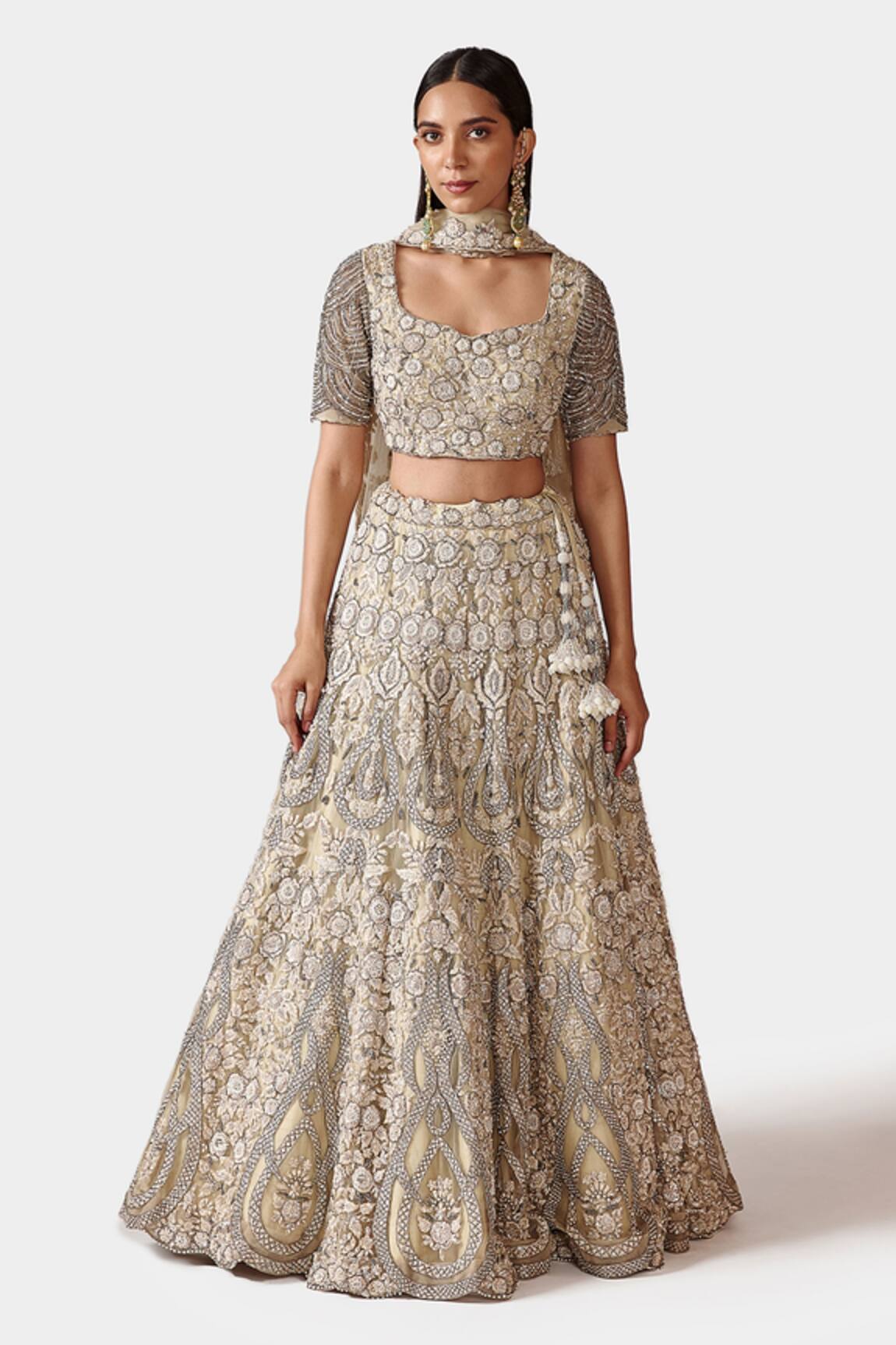 Swati Narula Faeezah Net Hand Embroidered Bridal Lehenga Set 