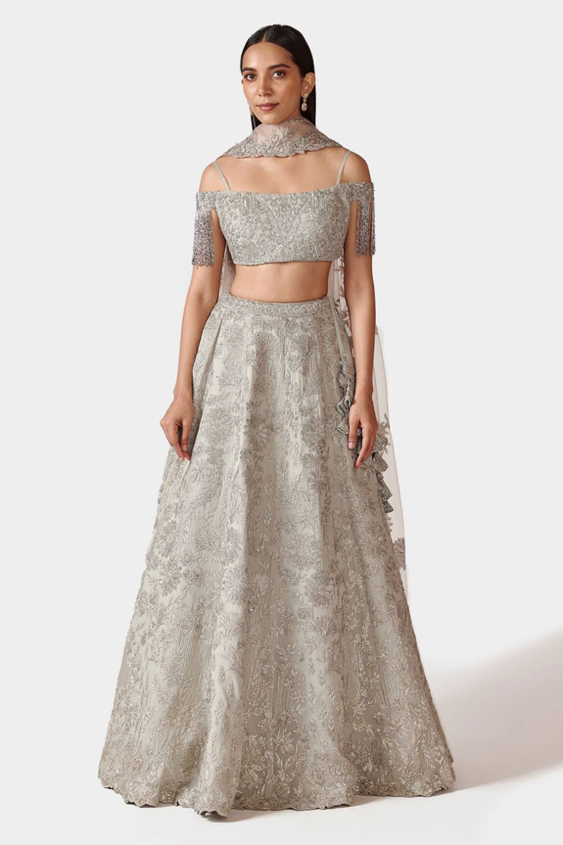 Swati Narula Nazah Floral Embroidered Lehenga Set 