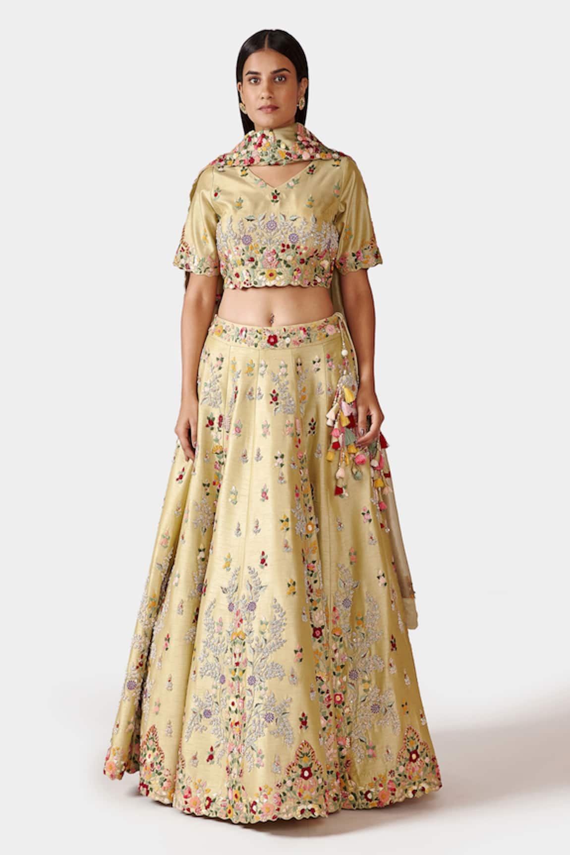 Swati Narula Nazaha Floral Embroidered Bridal Lehenga Set 