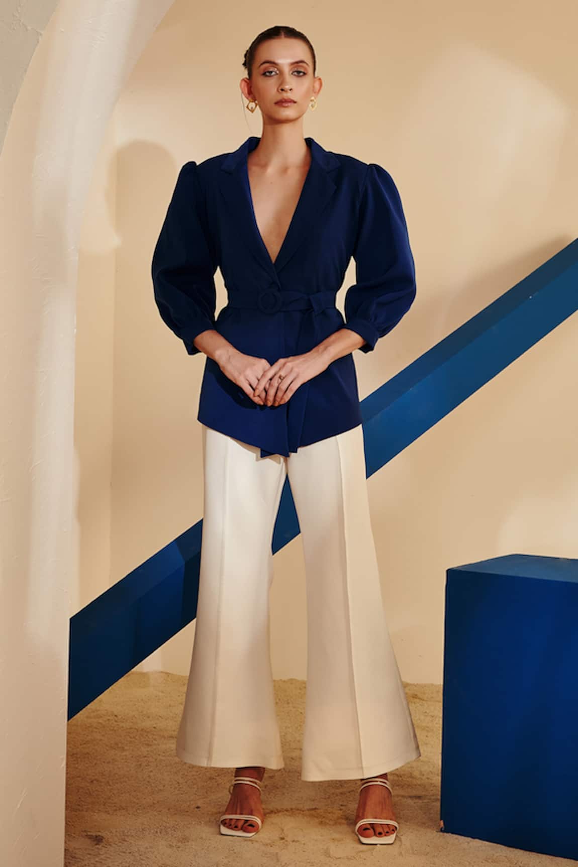 Zosia Puff Sleeve Blazer & Flared Pant Set
