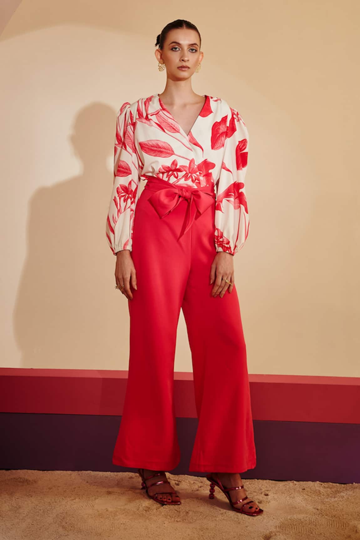 Zosia Printed Top & Flared Pant Set