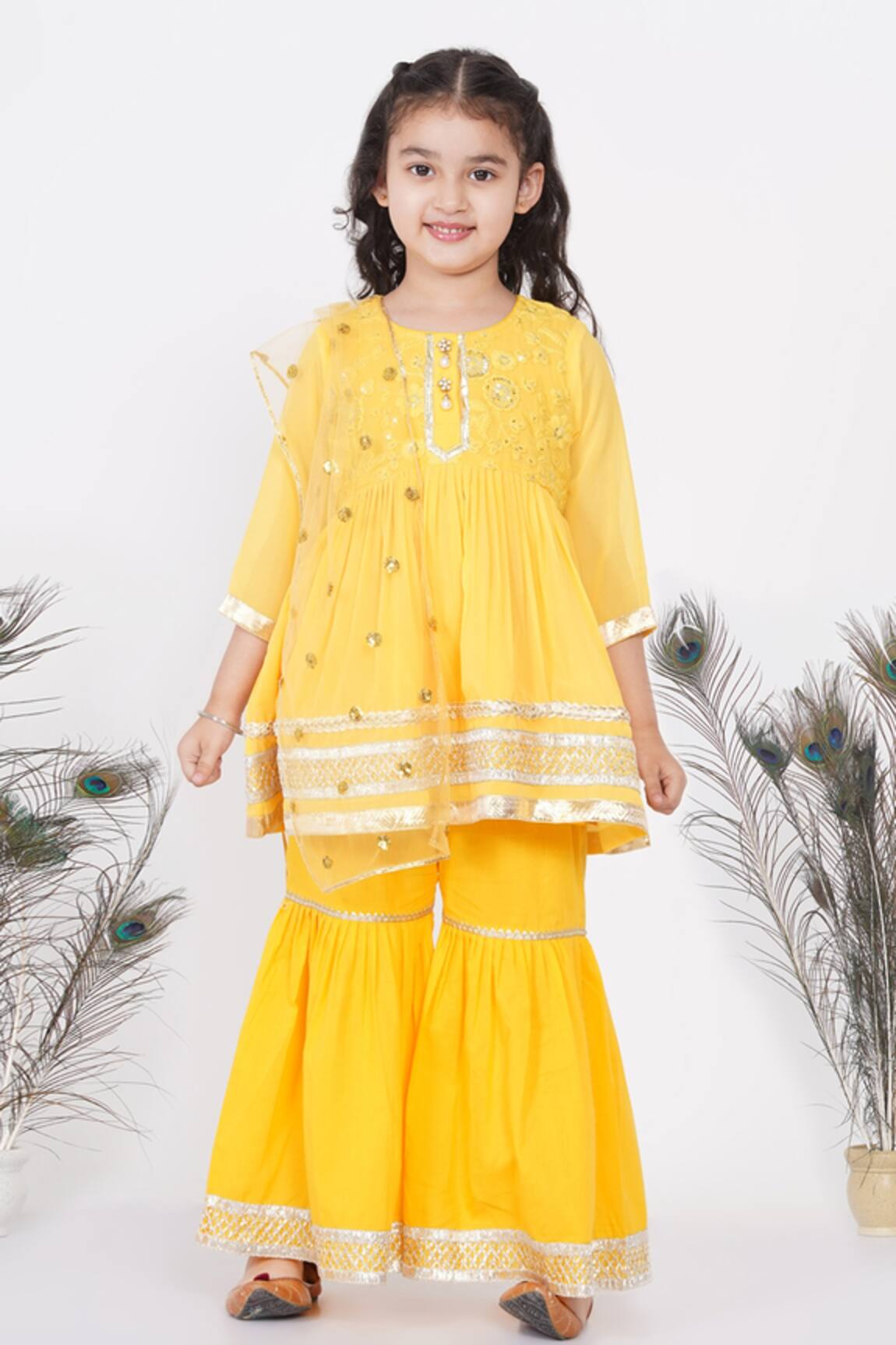 Women Basanti Yellow Cotton Kurta Set (Pack Of Pcs- Kurta,, 54% OFF