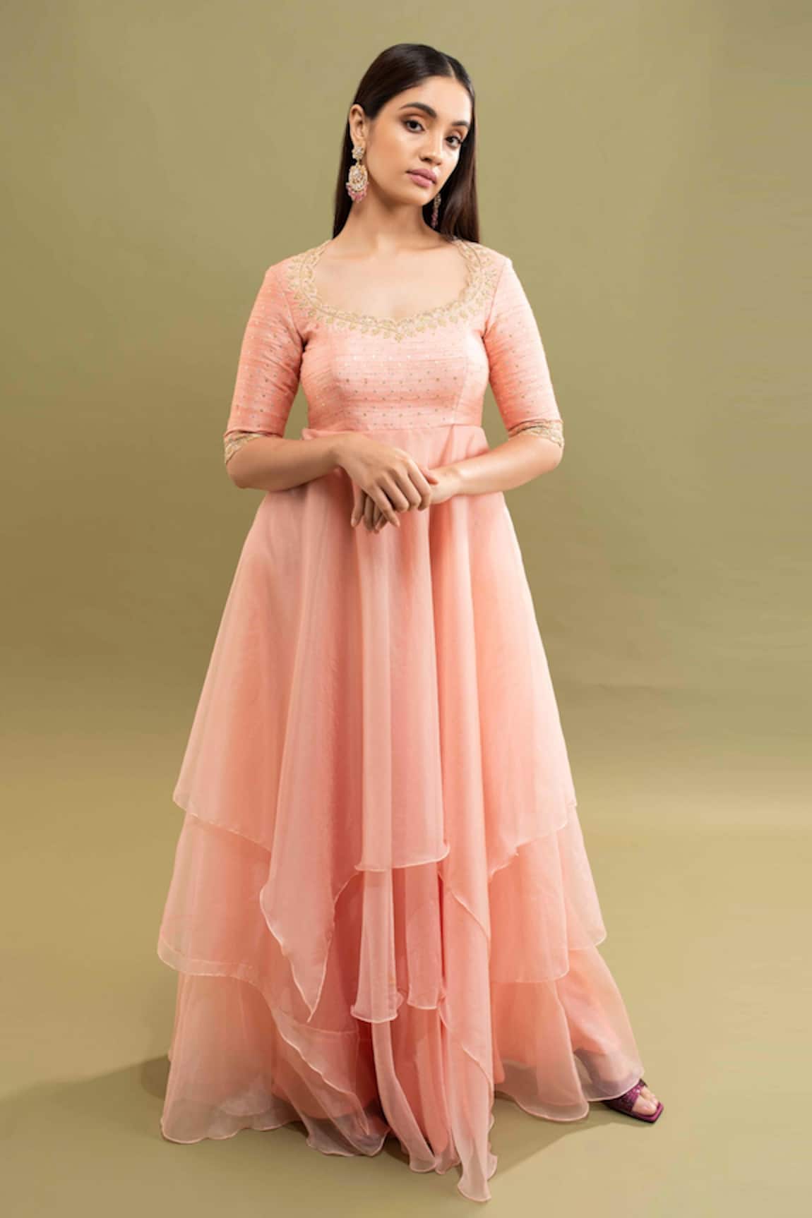Kavitha Gutta Hitha Organza Layered Anarkali