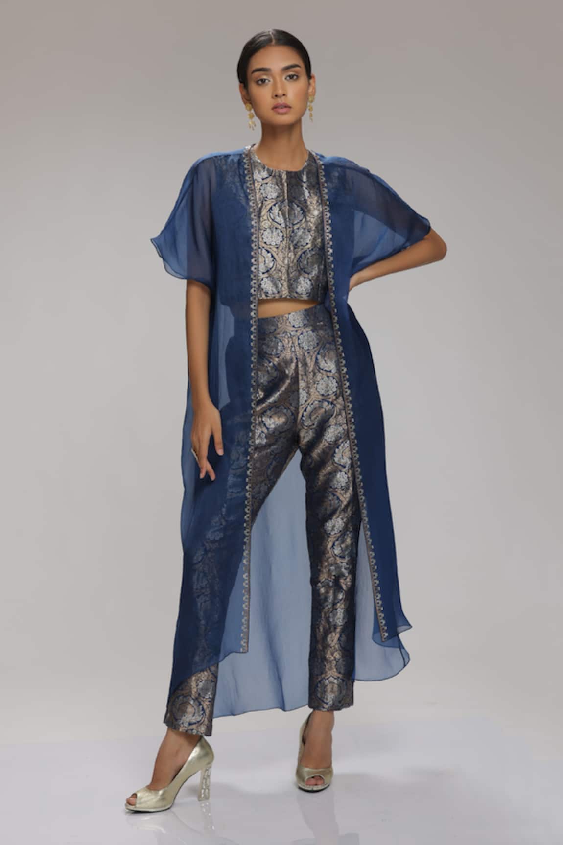 Chhaya Mehrotra Embellished Cape & Pant Set 