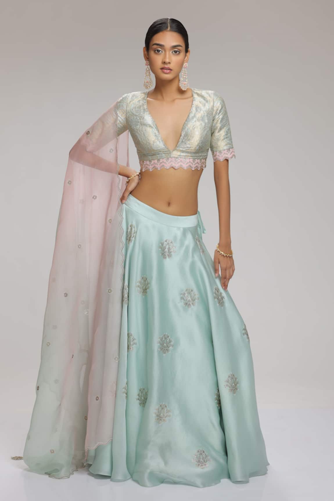 Chhaya Mehrotra Rhinestone Embellished Lehenga Set 