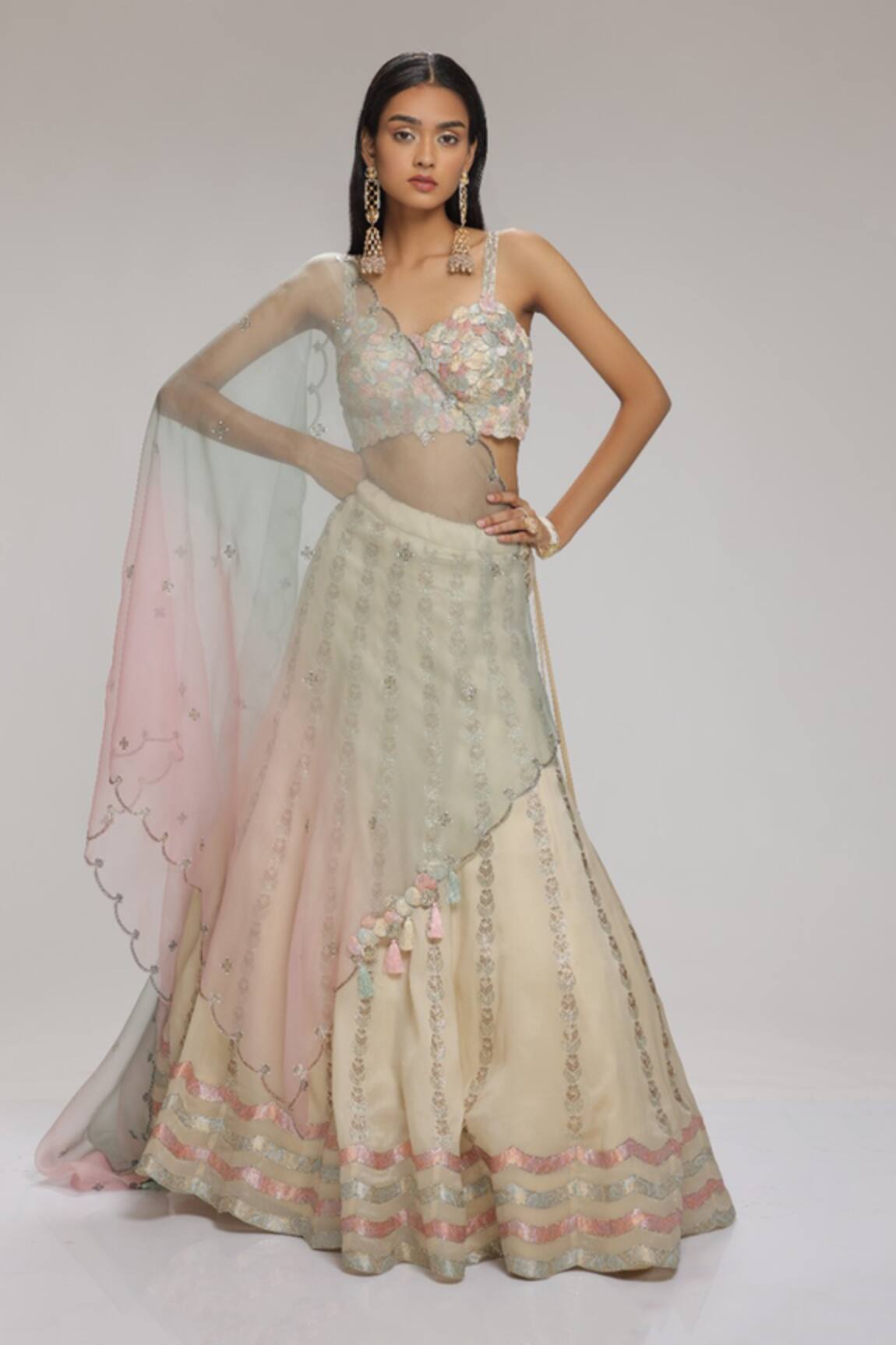 Chhaya Mehrotra Rhinestone Embellished Lehenga Set