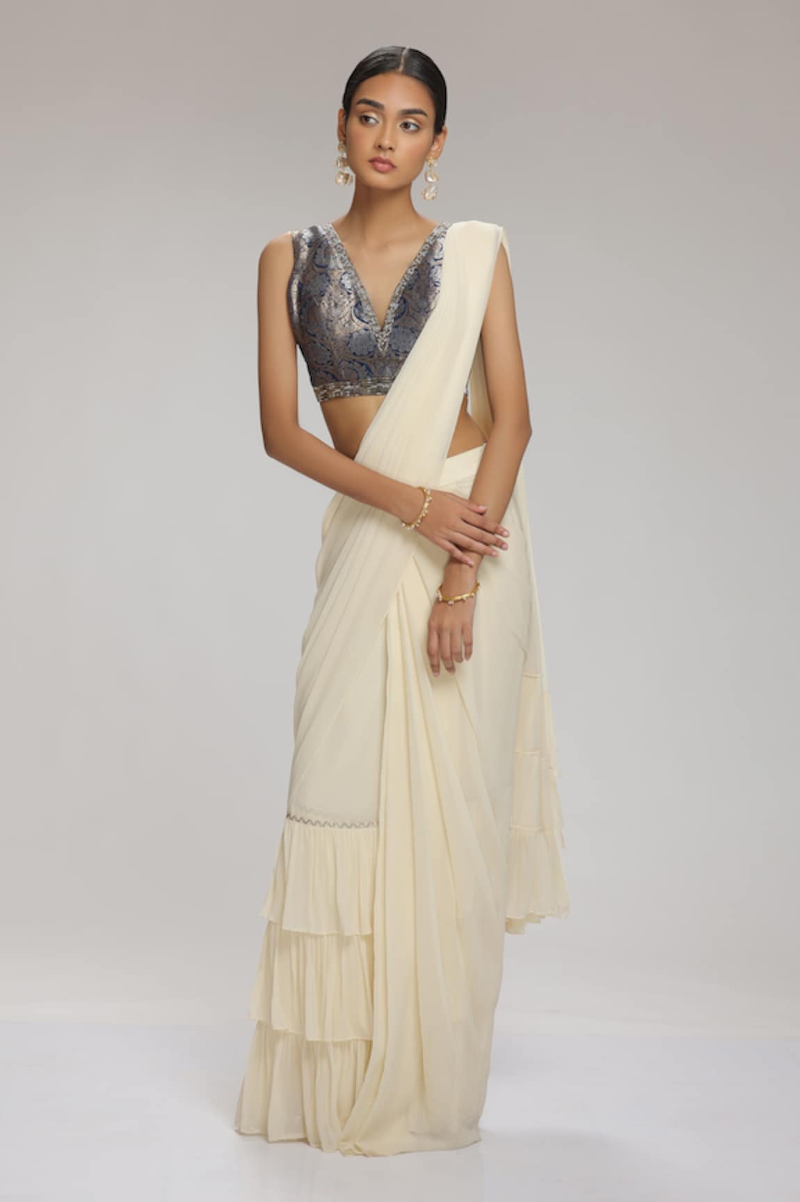 Chhaya Mehrotra Pre-Draped Saree With Blouse