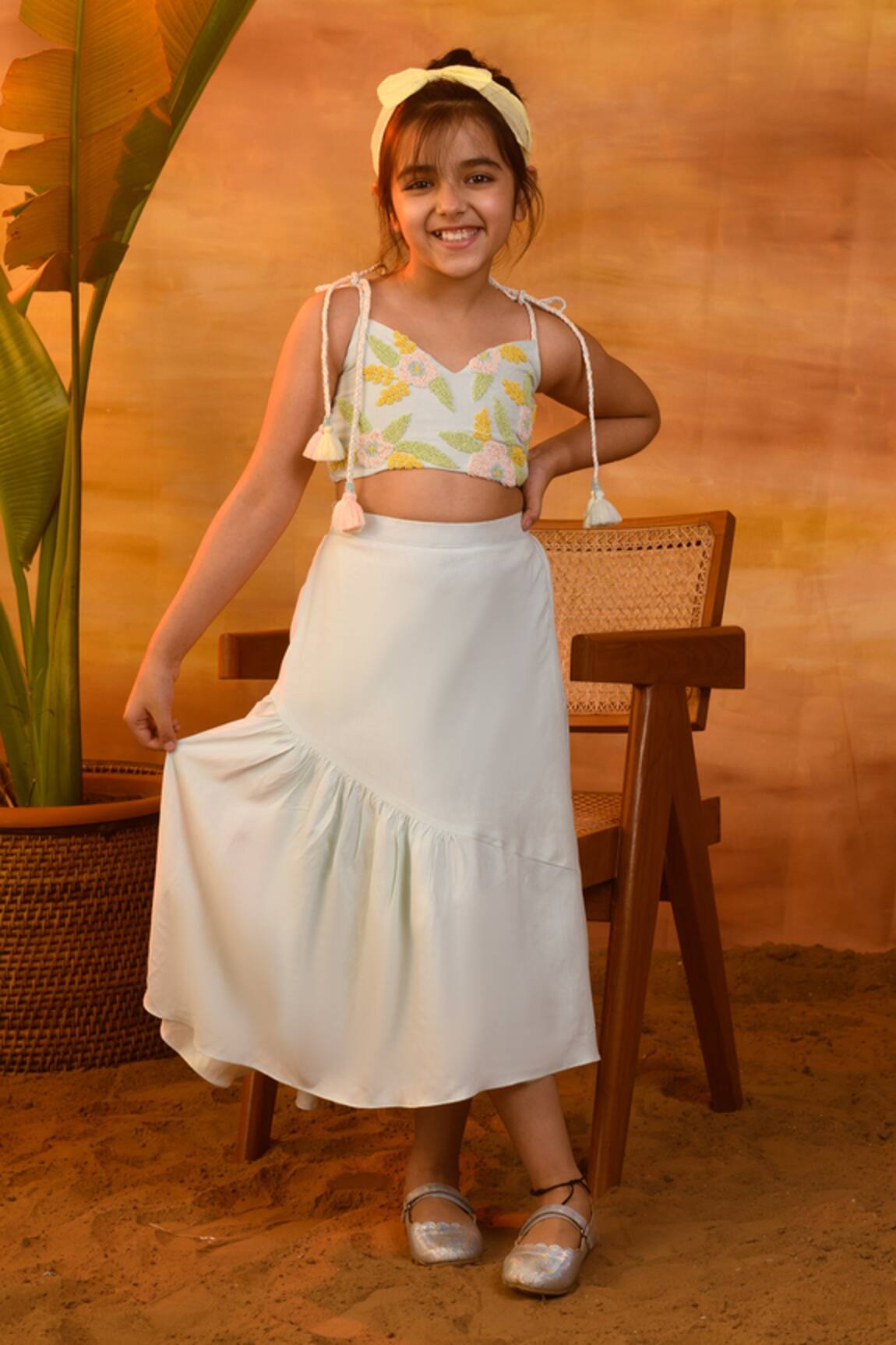 Littleens Orna Ornate Crop Top & Skirt Set 