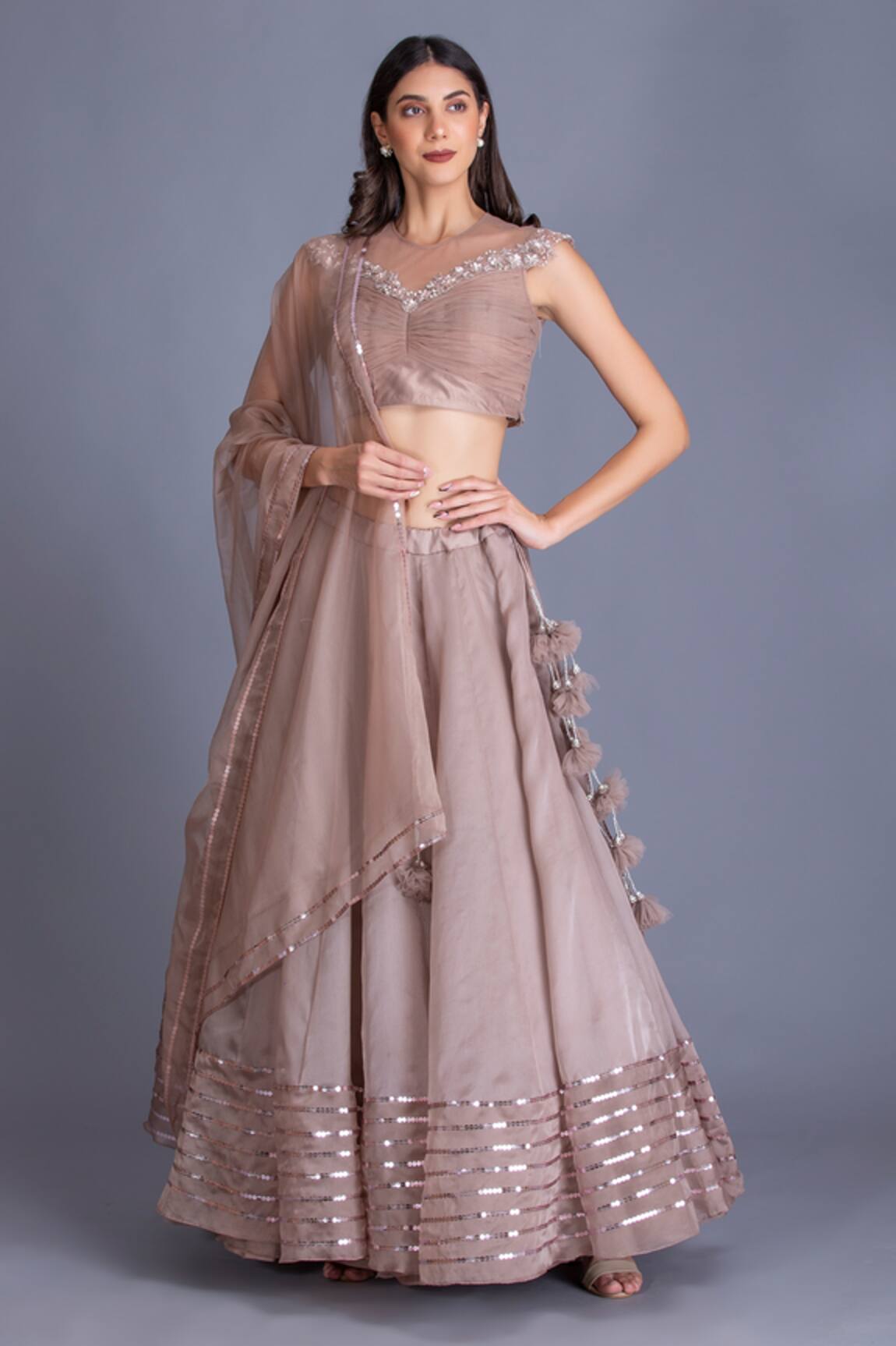 House Of Tushaom Sequin Embroidered Lehenga Set