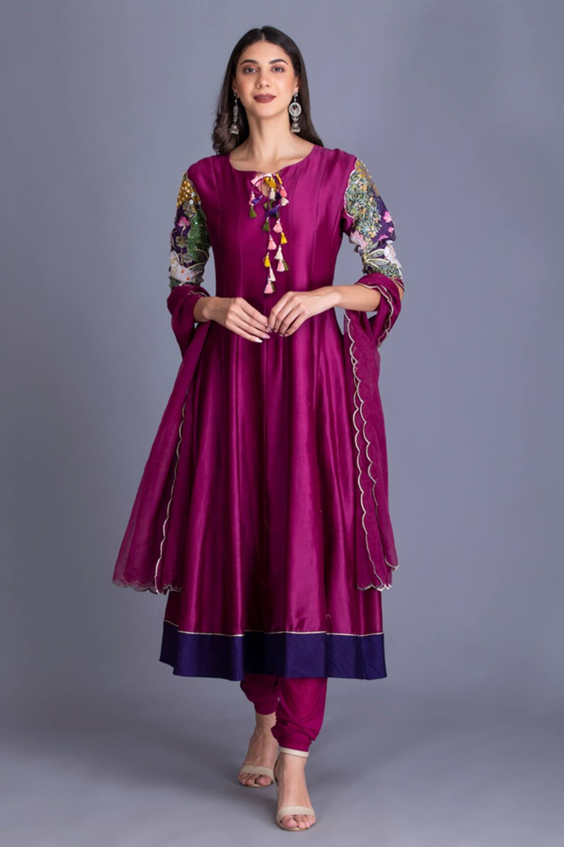 House Of Tushaom Chanderi Silk Anarkali Set