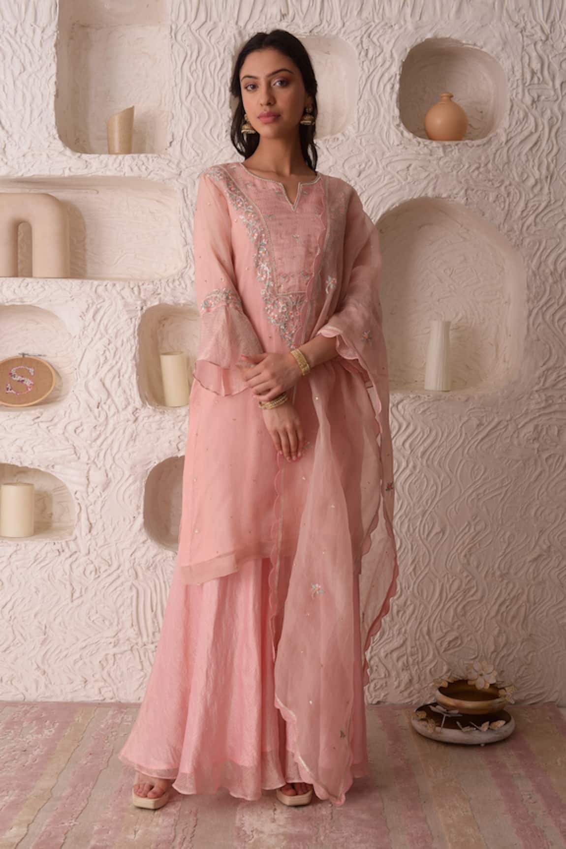 Surabhi Arya Embroidered Kurta Sharara Set