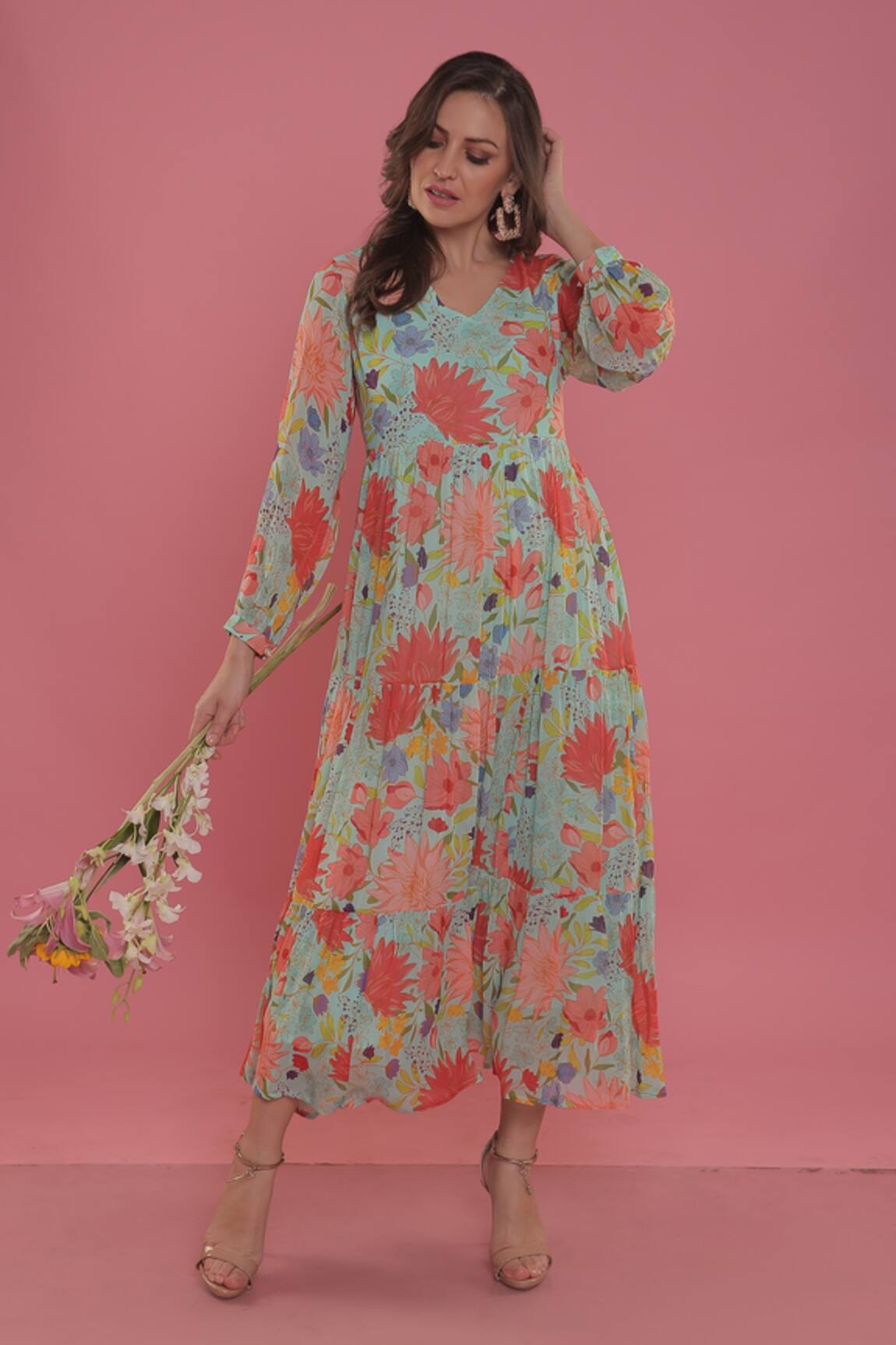 Seams Pret And Couture Sneha Floral Print Dress 