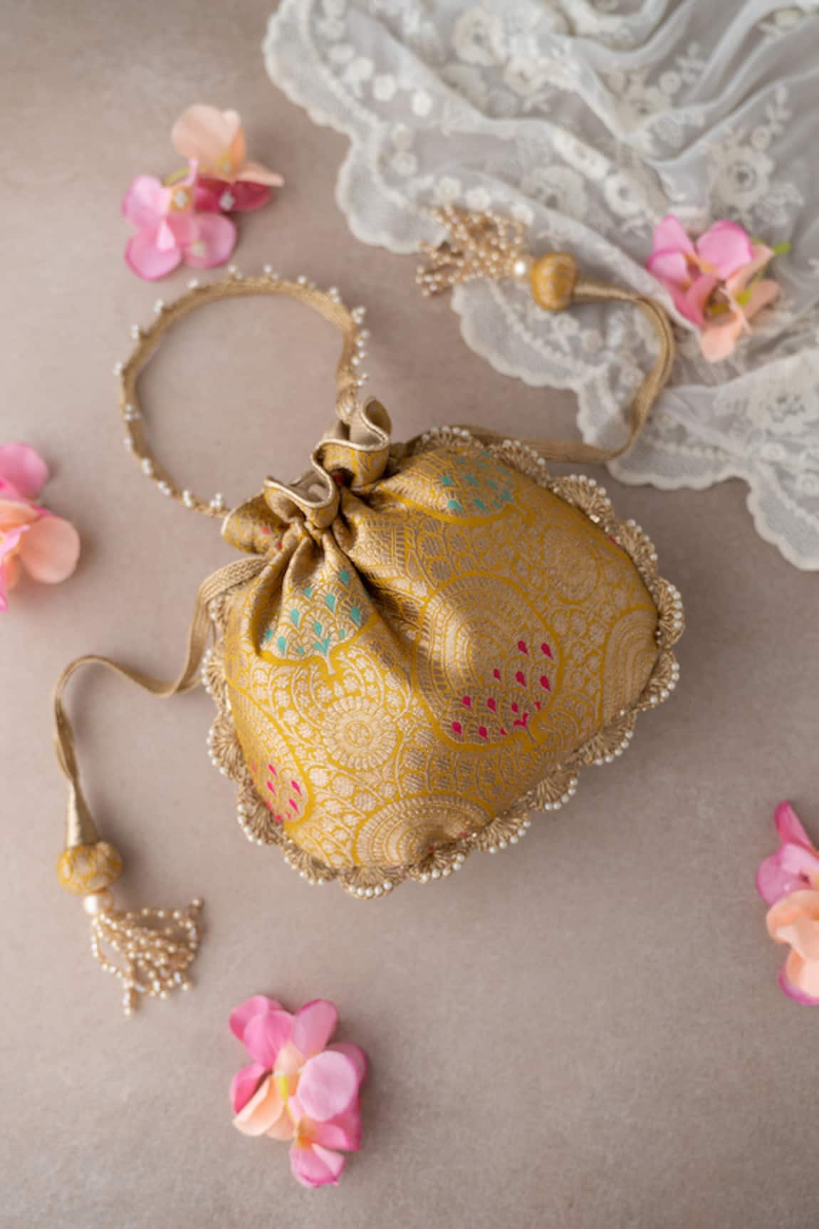 Amyra Kashi Pure Banarasi Silk Potli