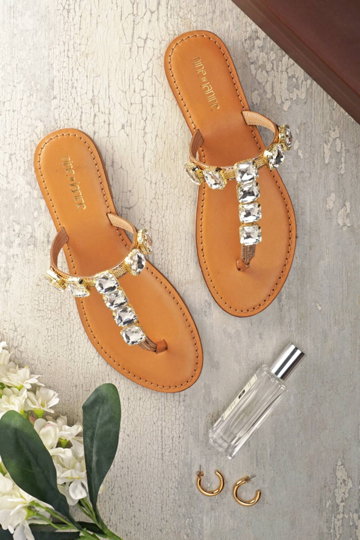 Nine By Janine Aurora Metallic Embellished Flats