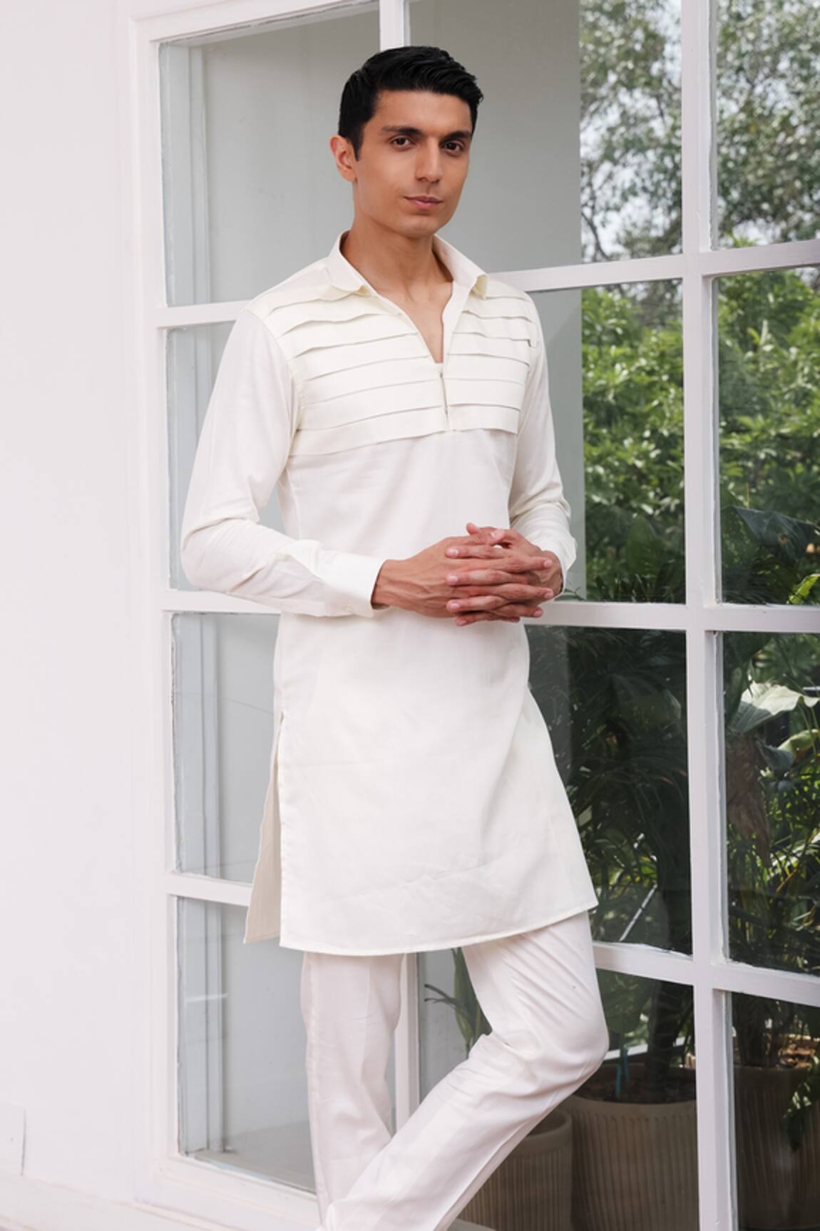 Armen & Co Cotton Pleated Short Kurta