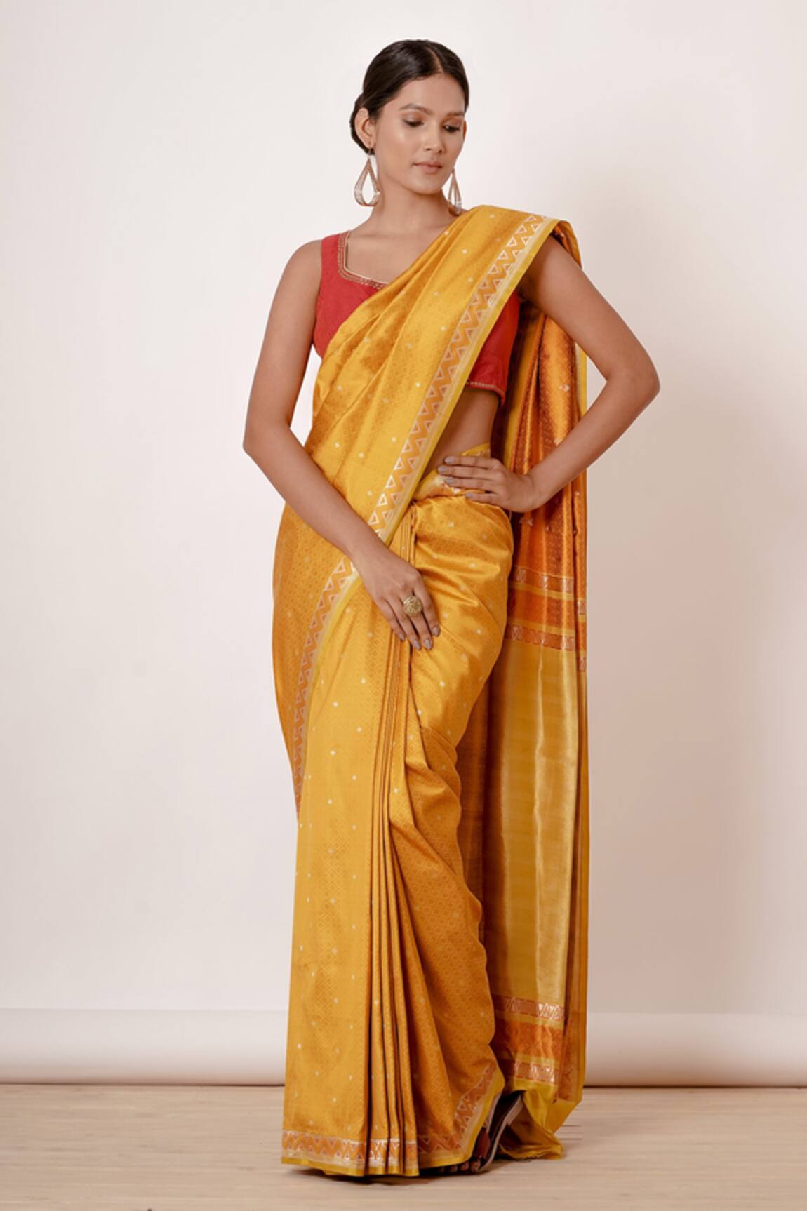 Mustard Kanchipuram Silk Saree