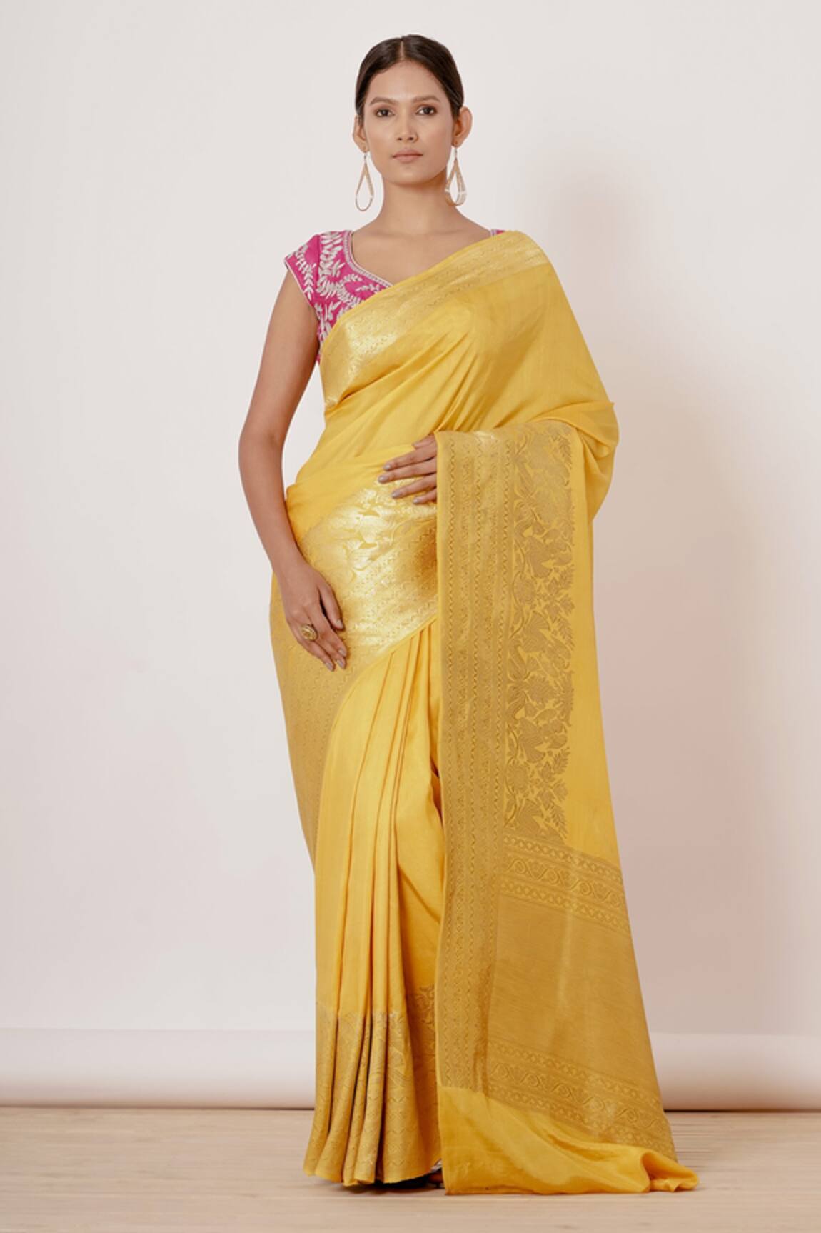 Aharin India Pure Banarasi Silk Saree With Blouse