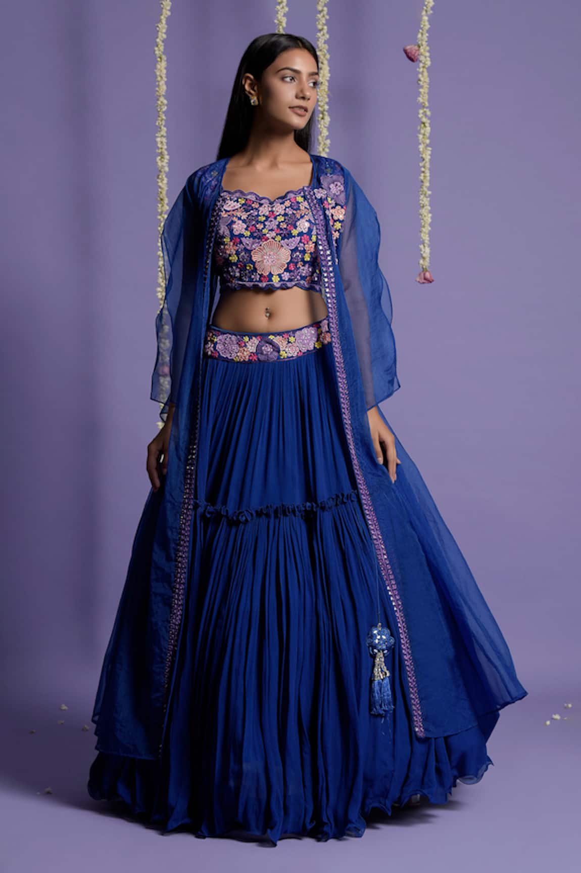 Two Sisters By Gyans Embroidered Jacket & Lehenga Set 