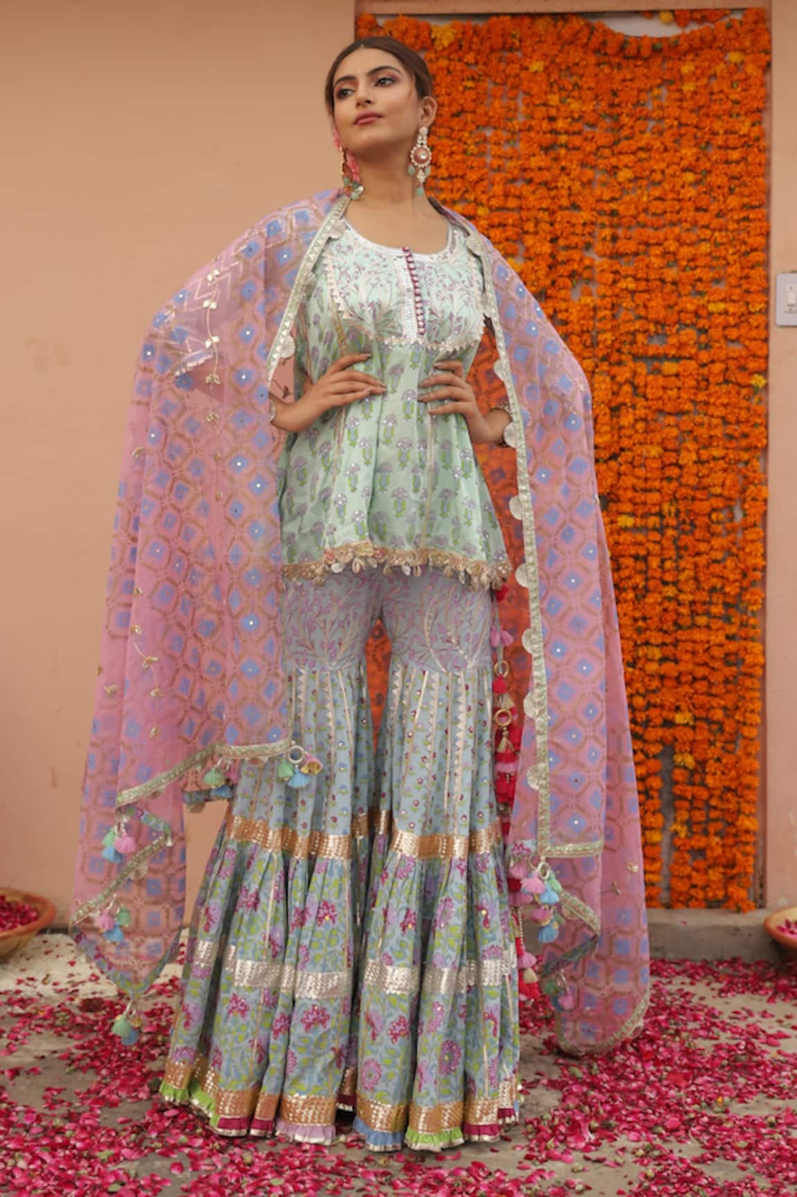 Maayera Jaipur Printed Tunic Sharara Set