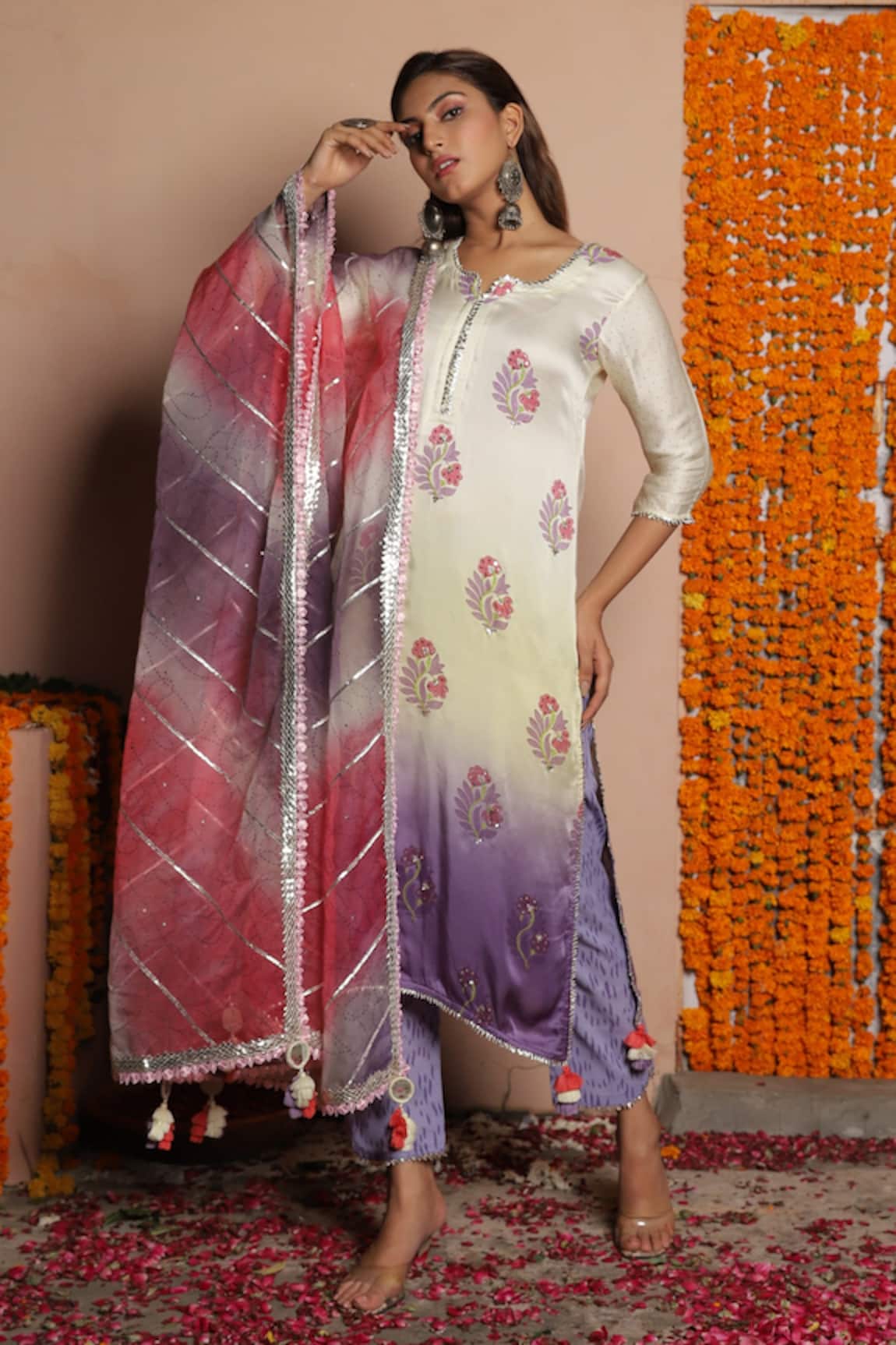 Maayera Jaipur Floral Print Kurta Pant Set