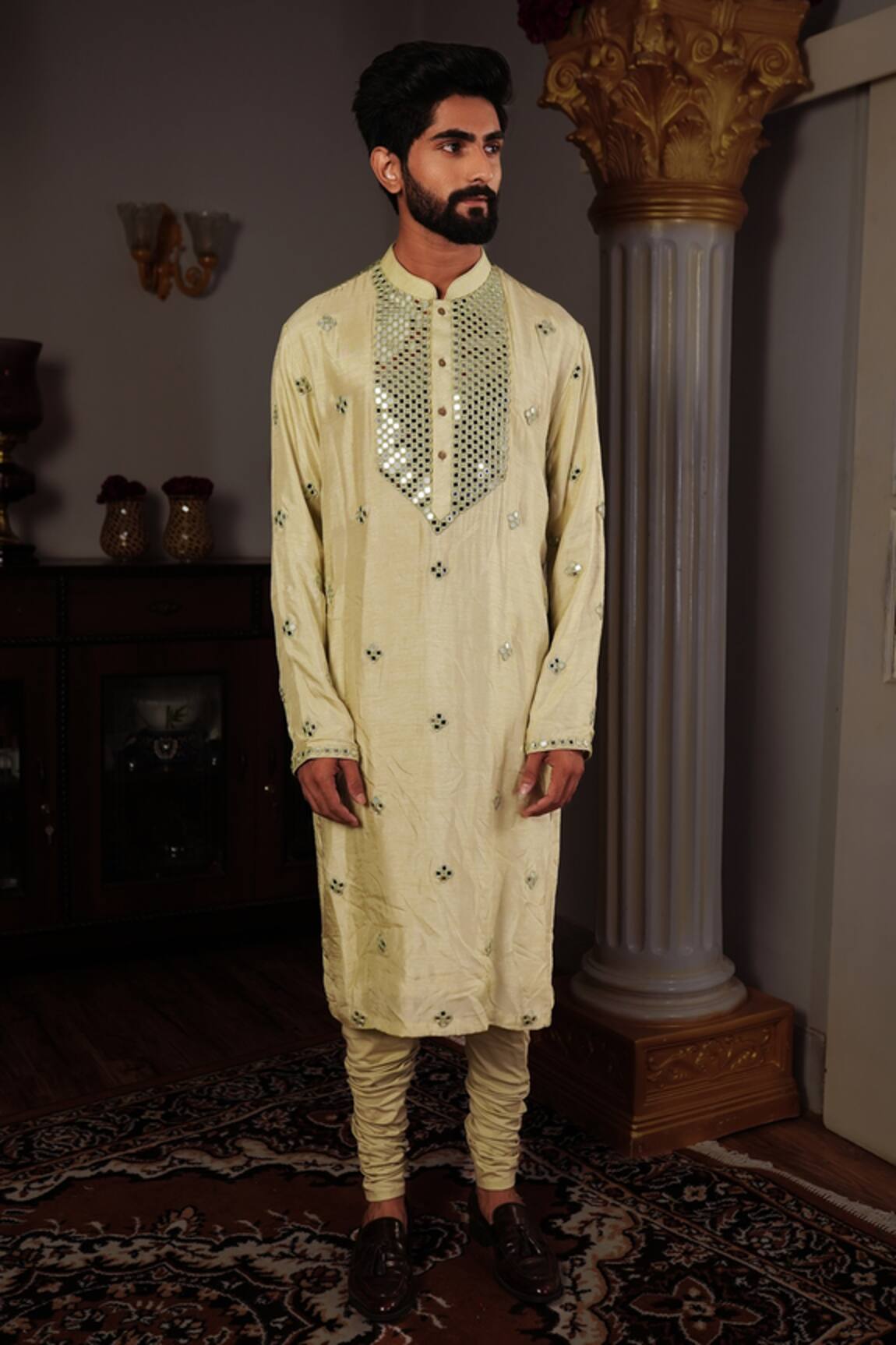 Yajy By Aditya Jain Bal Silk Kurta Set