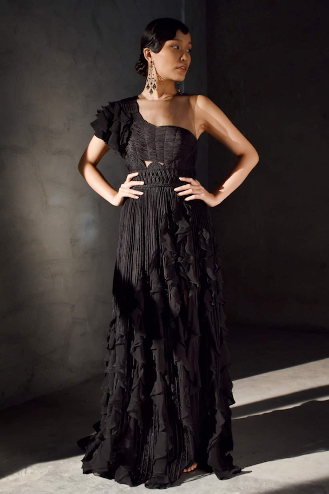 Geisha Designs Sacha Ruffle Gown 