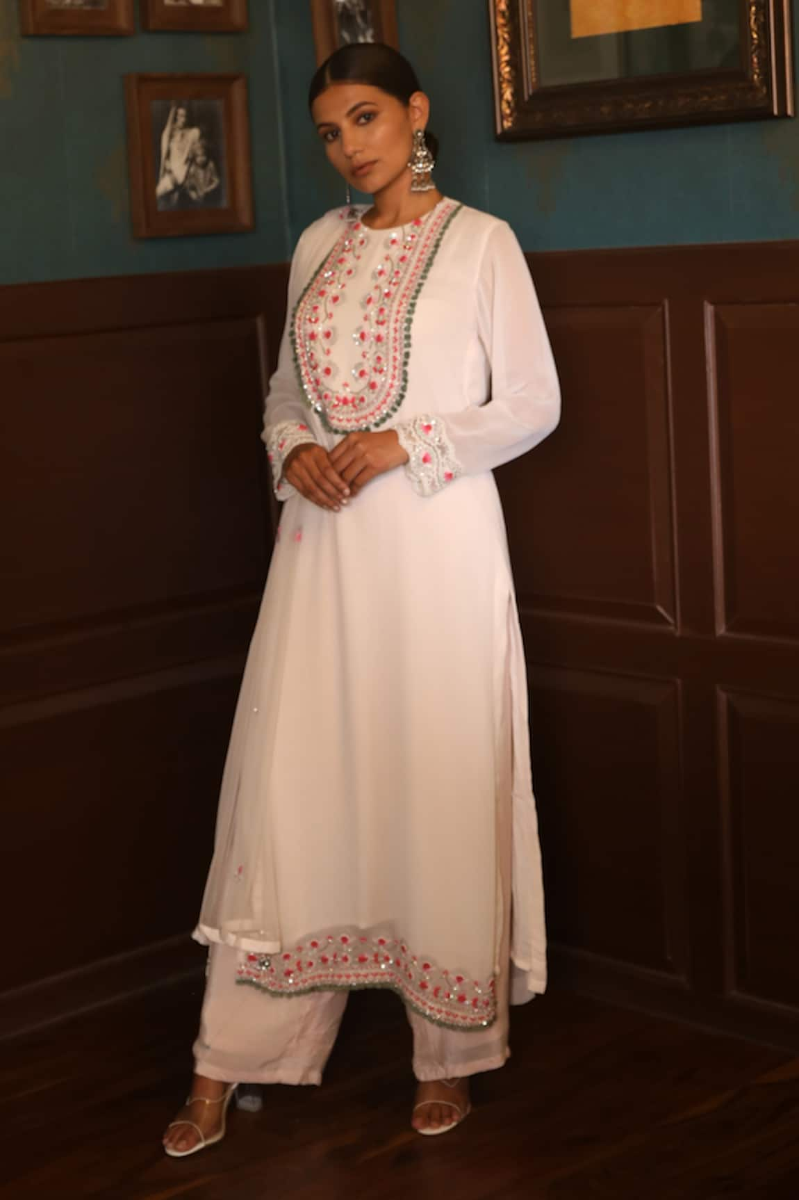 Radha Sharma Floral Embroidered Kurta Set