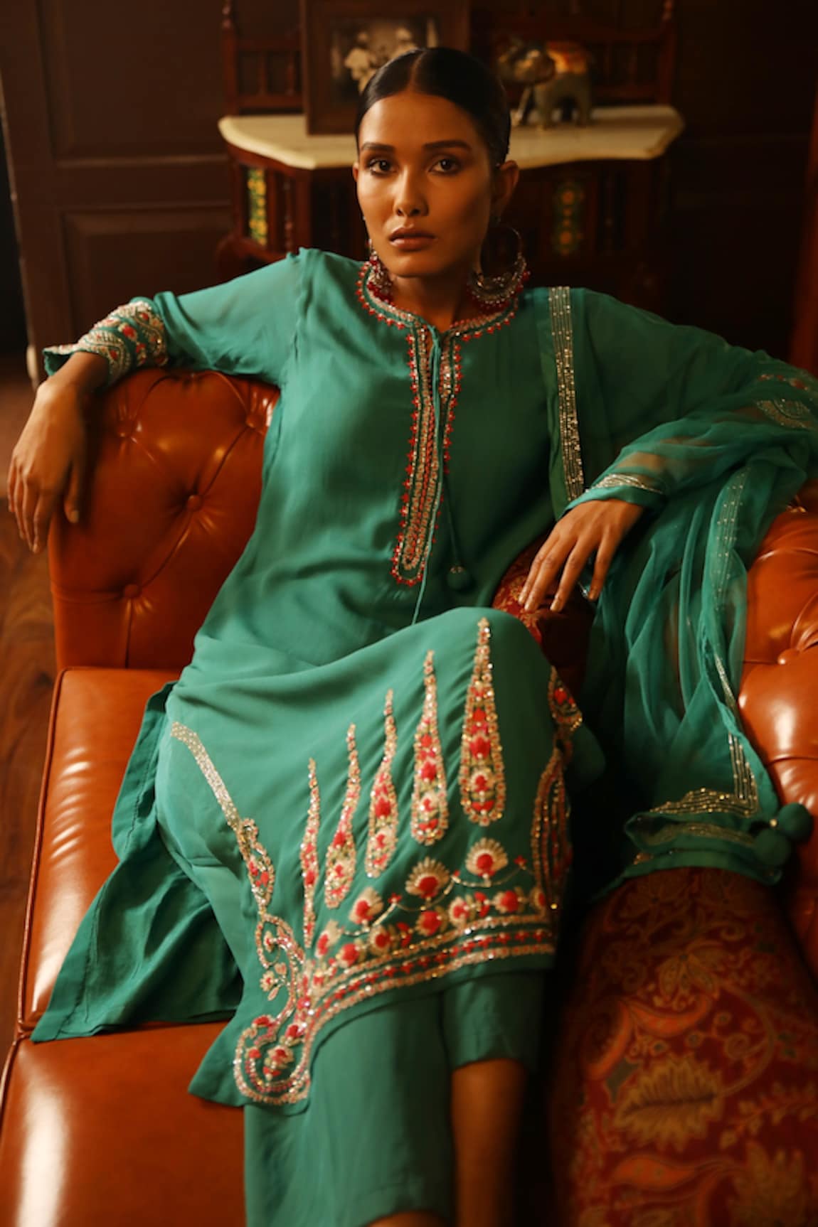 Radha Sharma Embroidered Kurta Palazzo Set