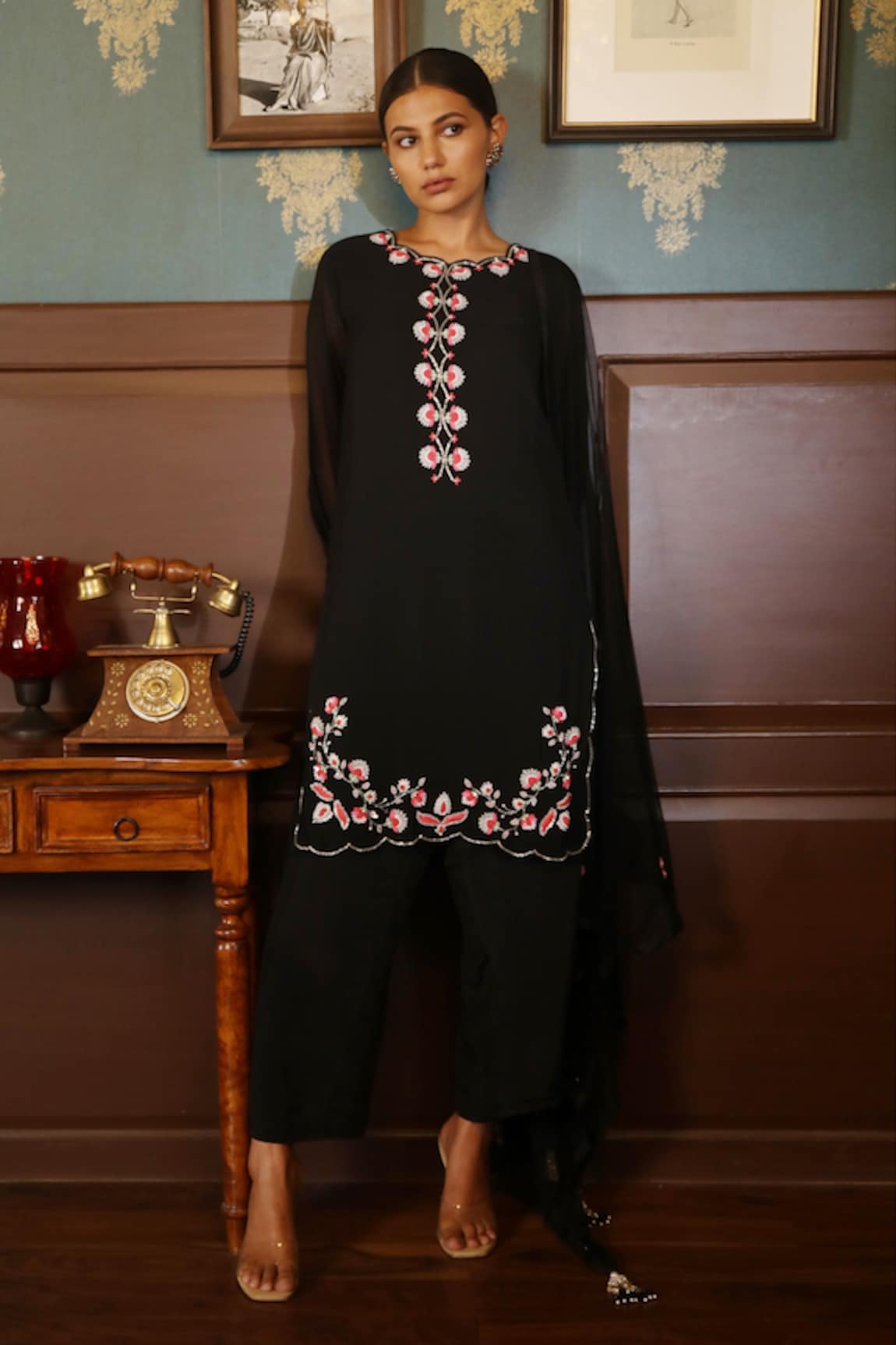 Radha Sharma Floral Embroidered Kurta Set